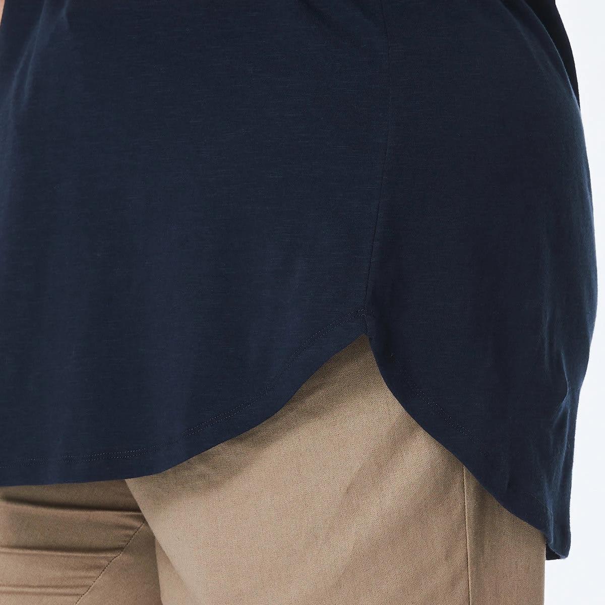 5 Curve Short Sleeve Longline Slub T-shirt SKY CAPTAIN, 5 of 8