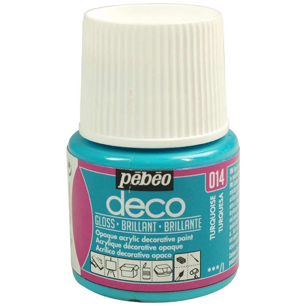 1 Pebeo Deco Acrylic Paint Gloss 45mL Turquoise, 1 of 1