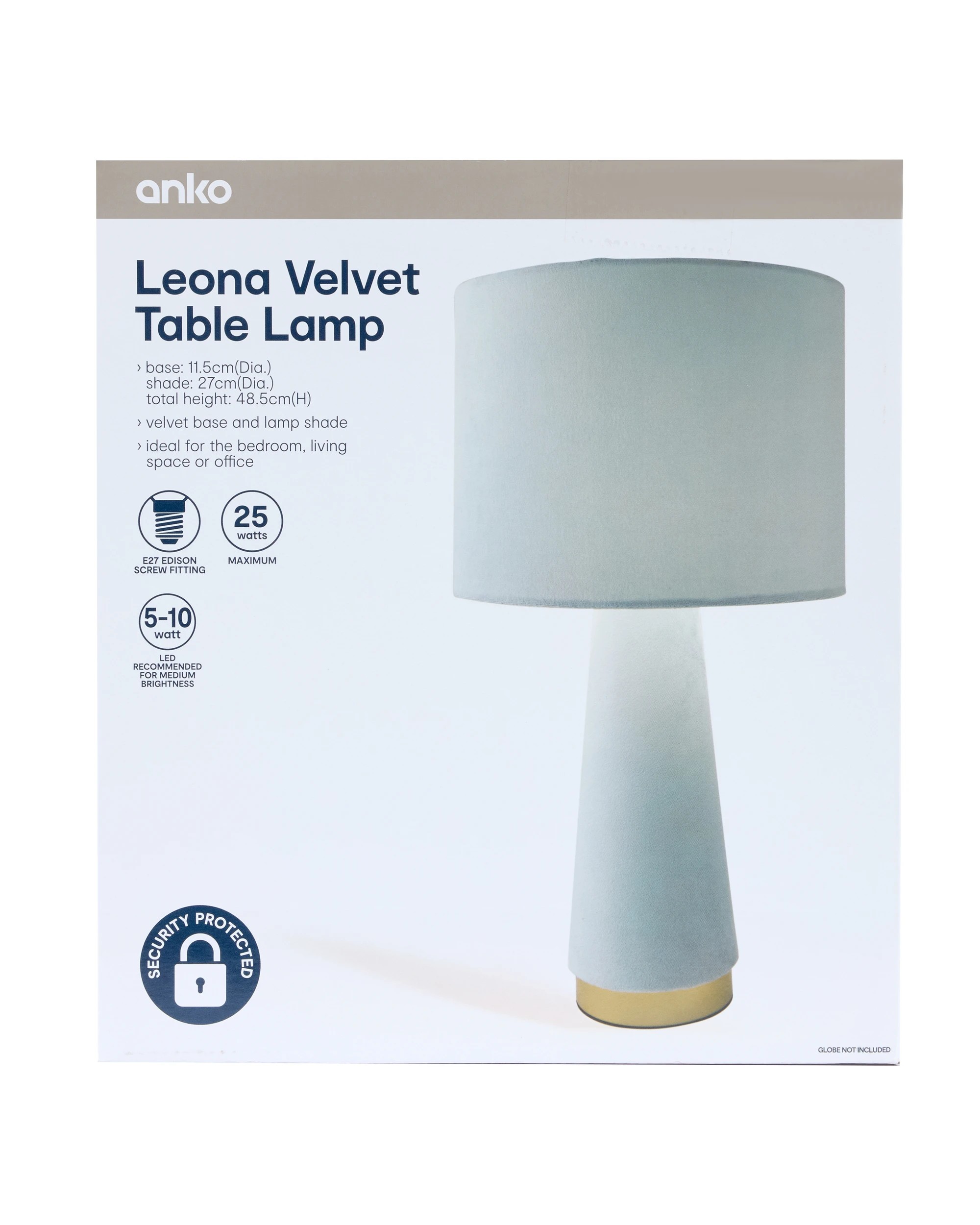 7 Leona Velvet Table Lamp - Blue, 7 of 7