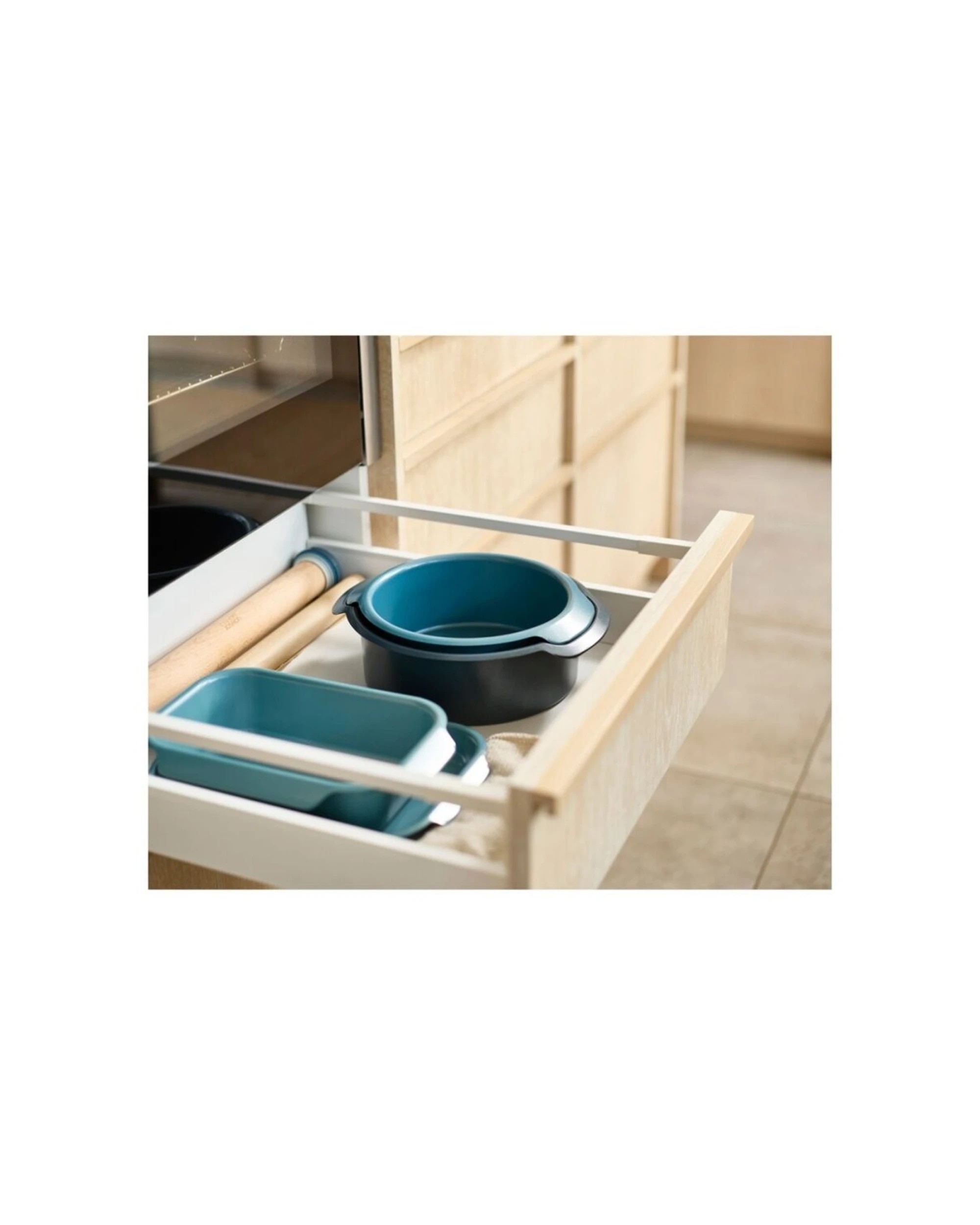 7 Joseph Joseph Carbon Steel Non-Stick Nest Bake Round Cake Tins 2x2PC - Blue, 7 of 8