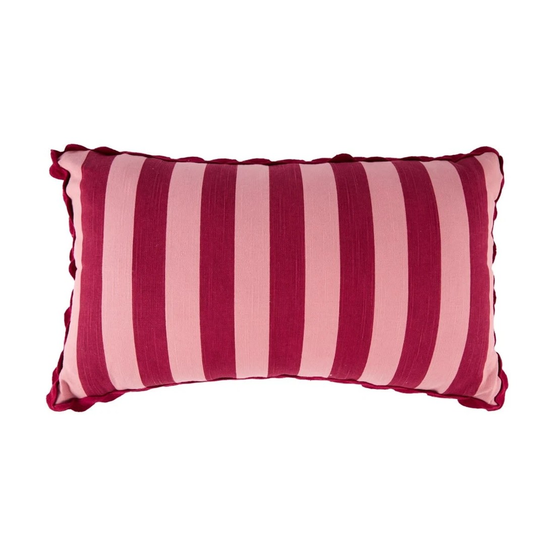 1 Stripe Ric Rac Cushion - Red and Pink, 1 of 4