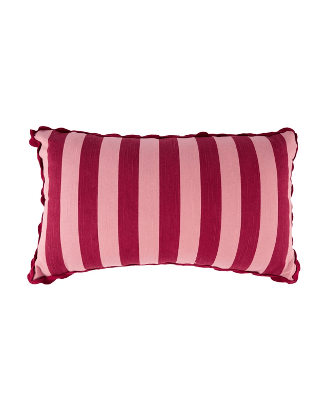 Stripe Ric Rac Cushion - Red and 