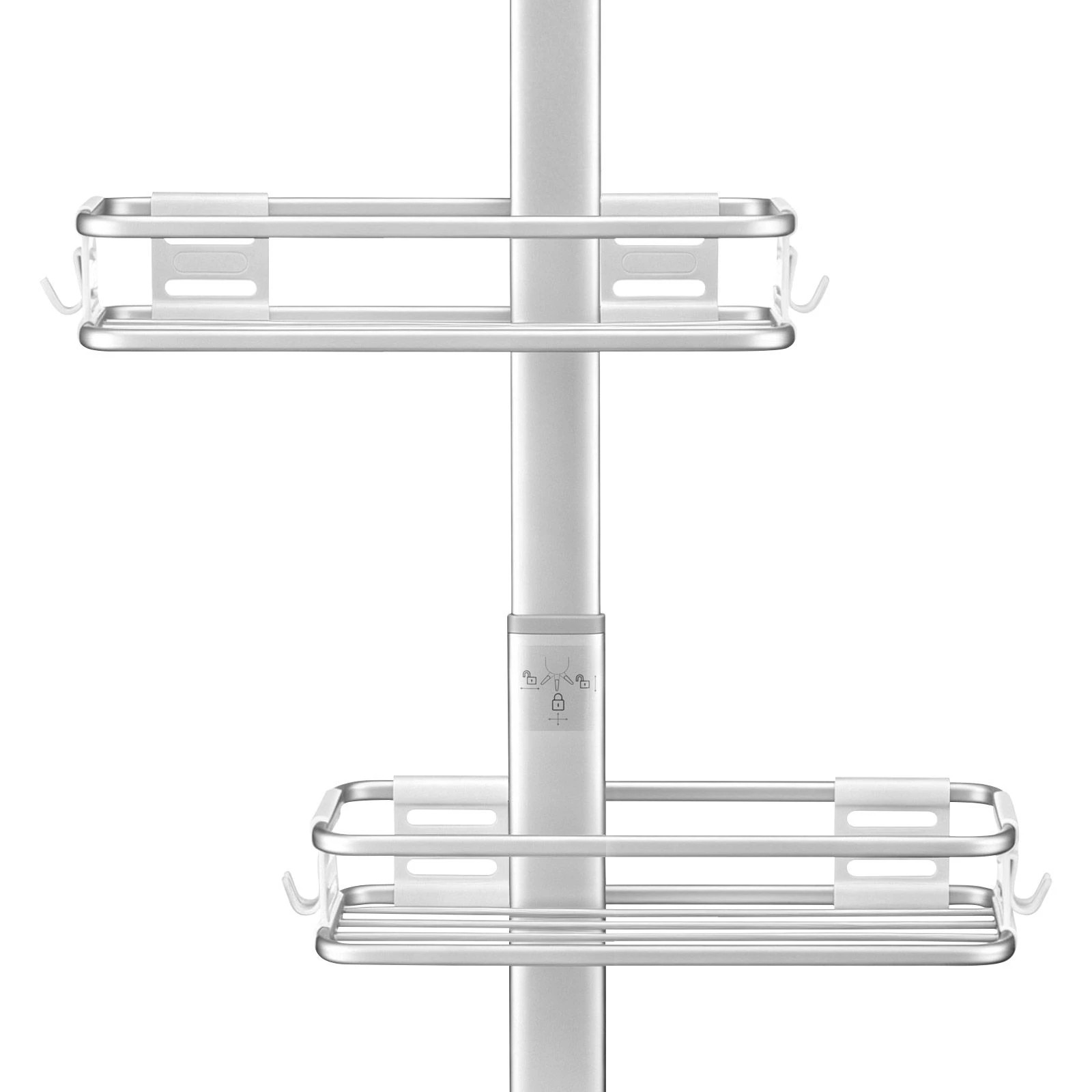 7 Ausway 3 Tier Aluminium Hanging Shower Caddy Organiser Adjustable Rustproof Rack, 7 of 7
