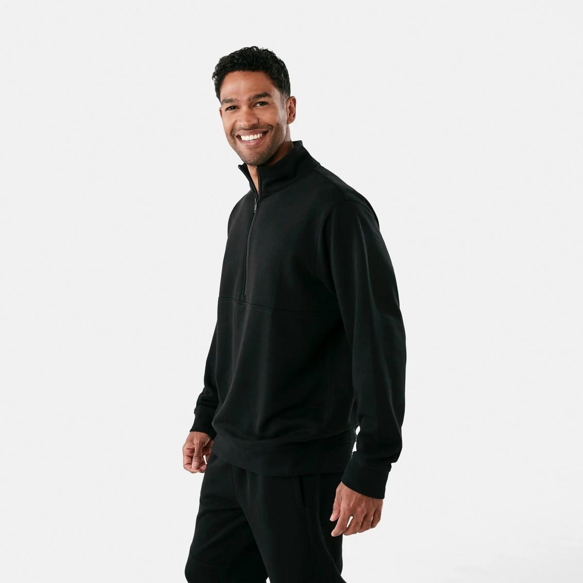 2 Active Mens Half Zip Pullover Black, 2 of 6