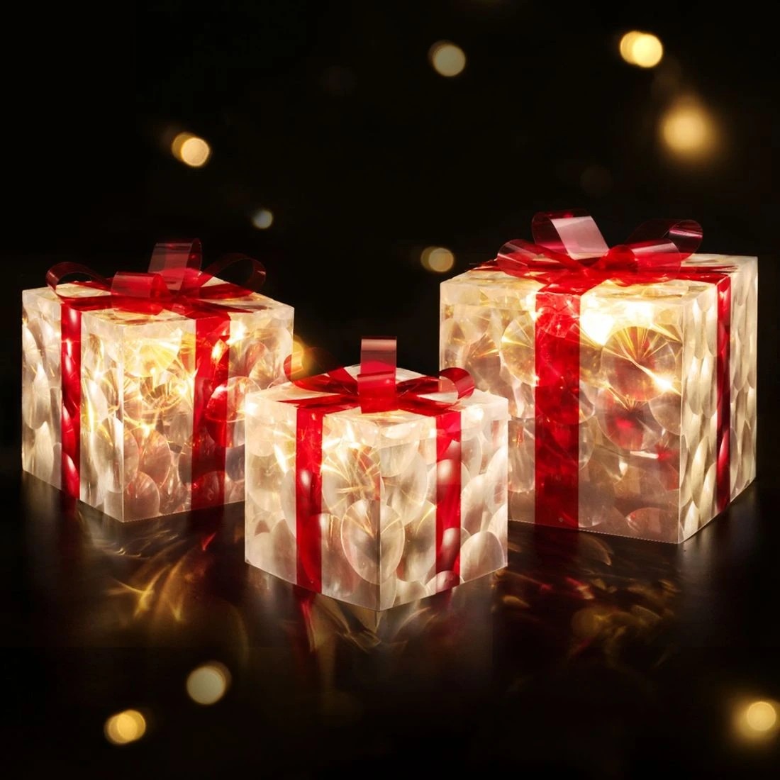 3 Jingle Jollys Christmas Lights 70 LED Fairy Light Gift Box 3pcs Decorations - Red, 3 of 7
