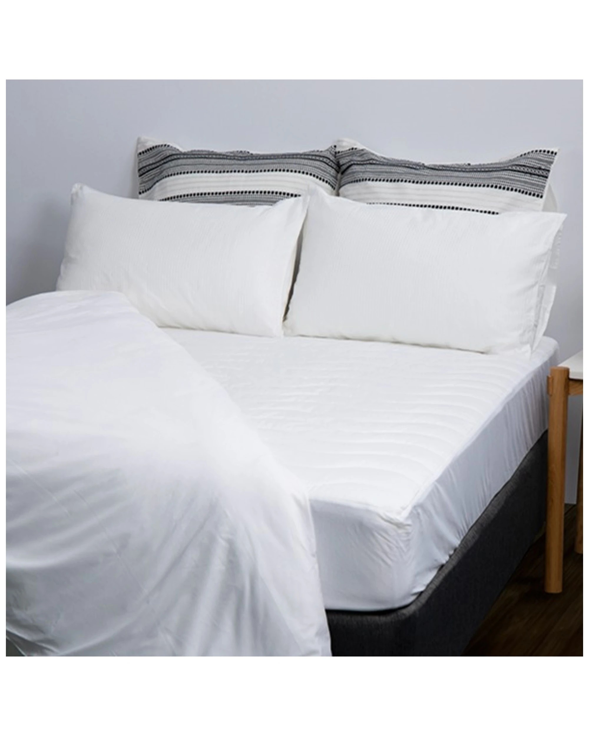 4 Tontine 92x188cm Comfortech Quilted Waterproof Mattress Protector Single Bed
 - White, 4 of 4