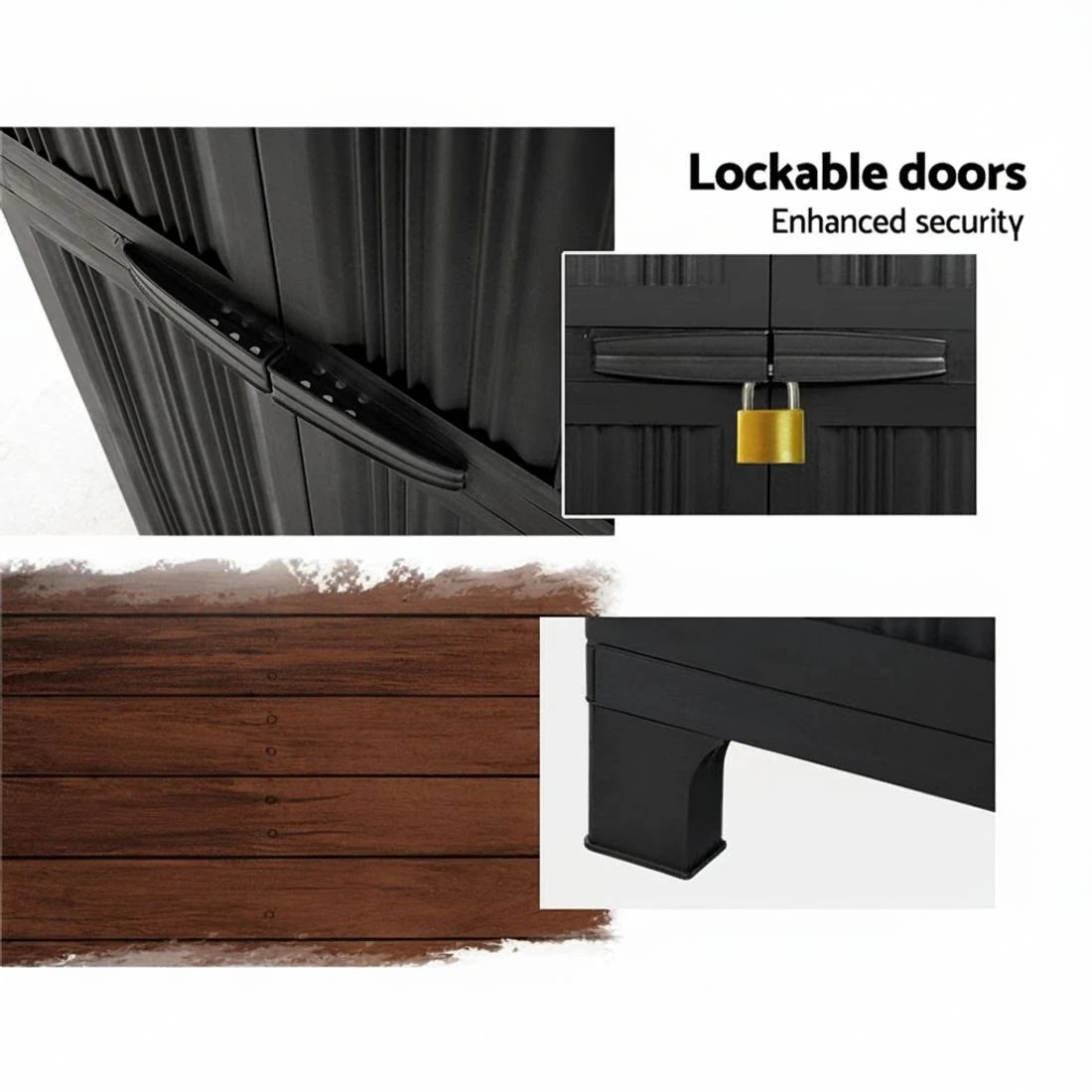 8 Gardeon Outdoor Storage Cabinet Box 173cm - Black, 8 of 8