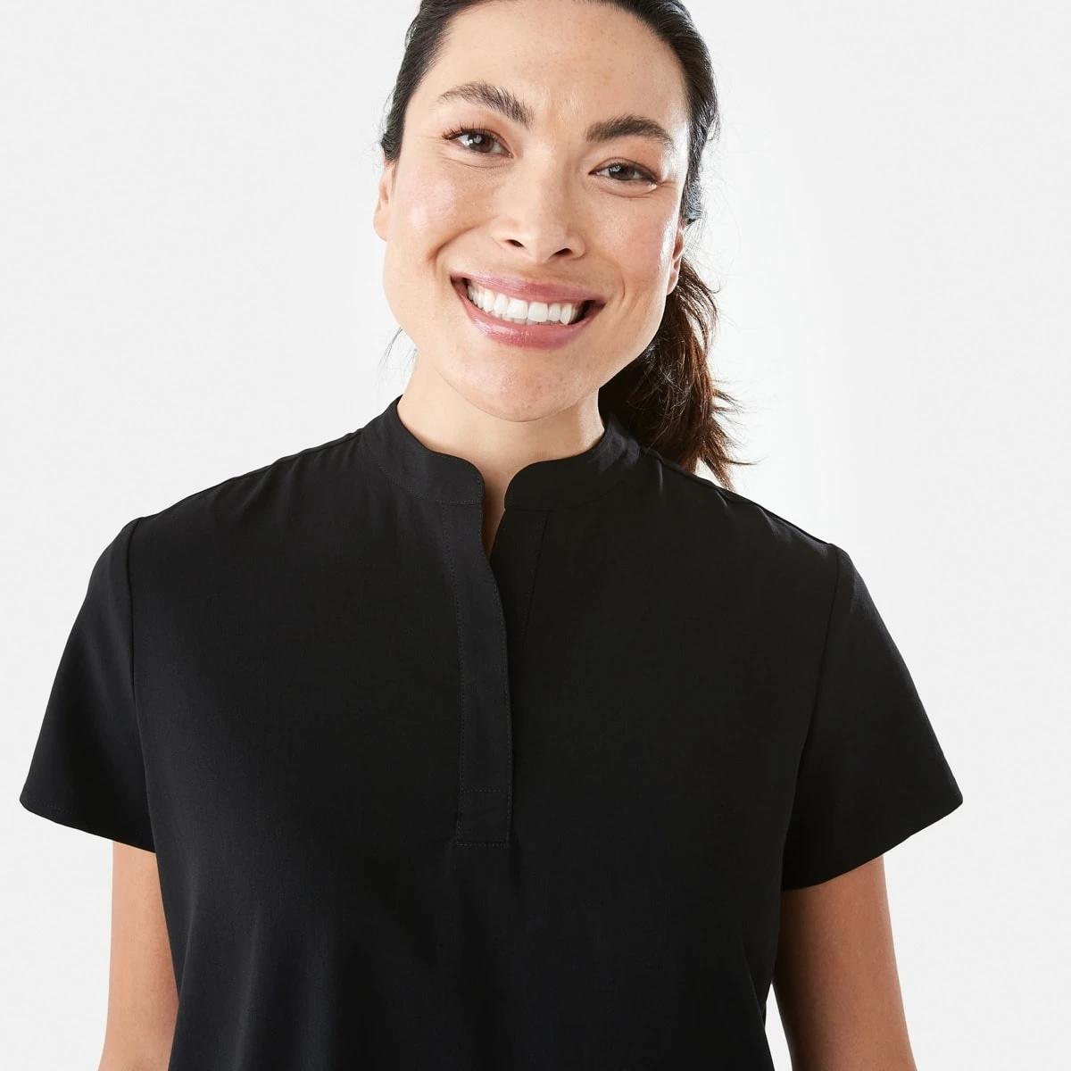 4 Work Placket Scrub Top BLACK, 4 of 8