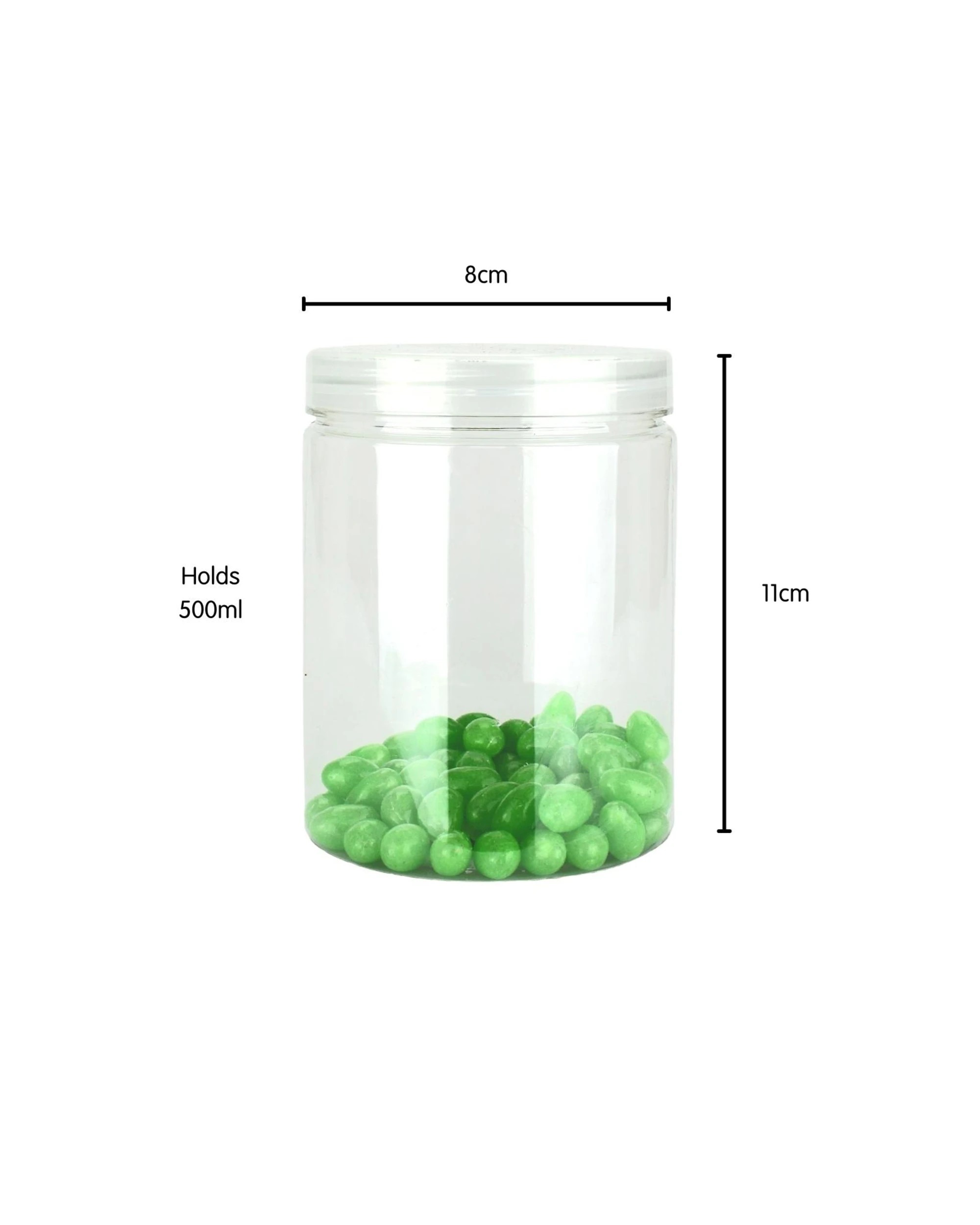 2 Party Maker Clear Plastic Round Screw Top Jar 500ml, 2 of 3