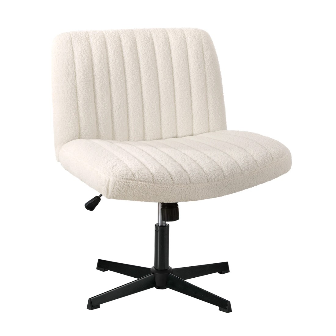 1 Oikiture Armless Office Desk Chair Sherpa
 - White, 1 of 10
