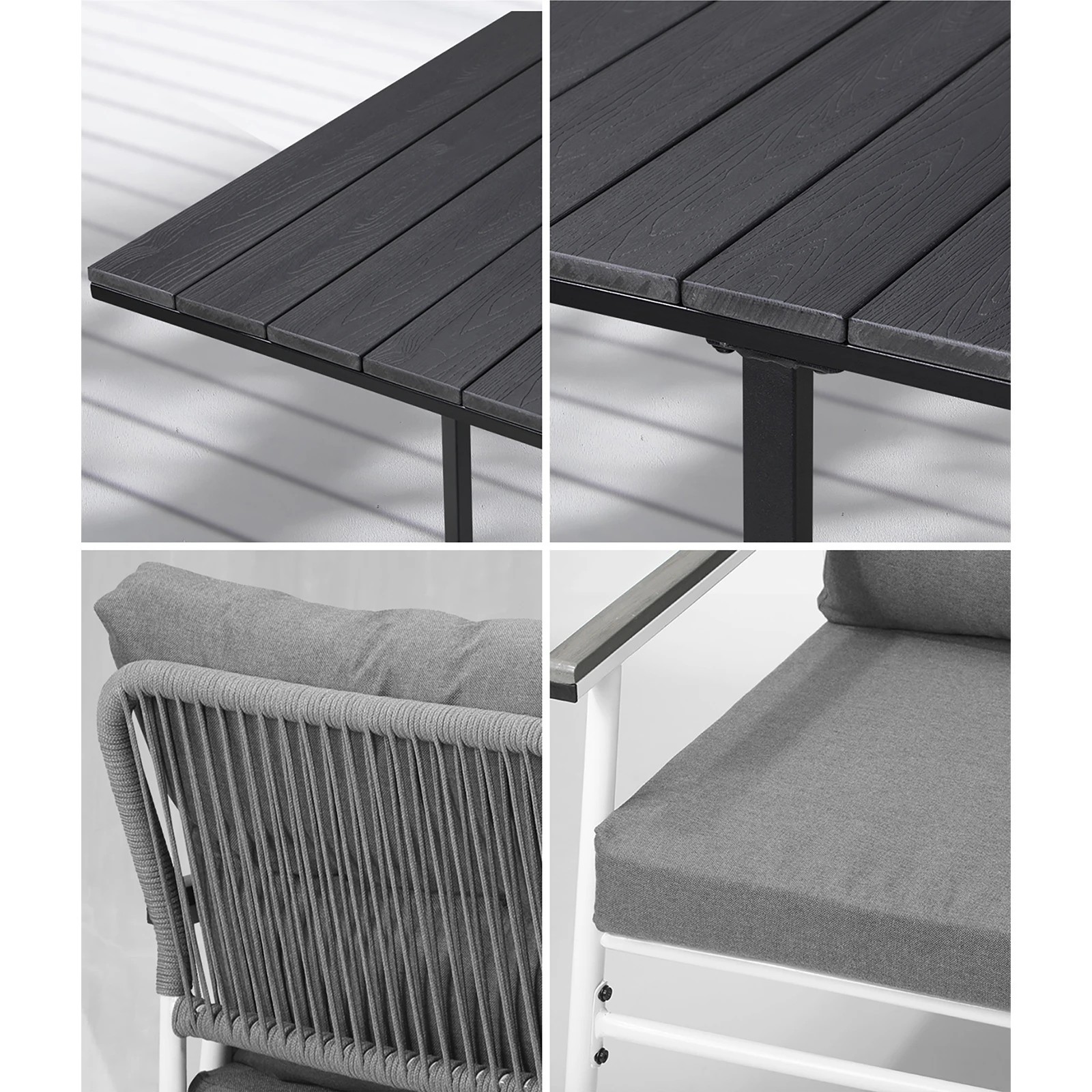 5 Livsip Outdoor Dining Set Patio Furniture Setting Table and Chairs 5PCS - Multi, 5 of 9