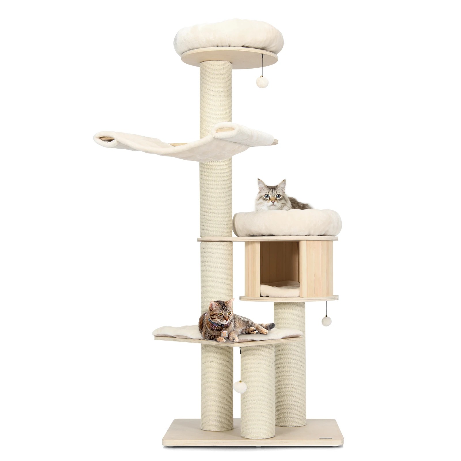 2 Costway 1.74M Cat Tree Multi-level Cat Climbing Activity Tower Kitty Condo, 2 of 10