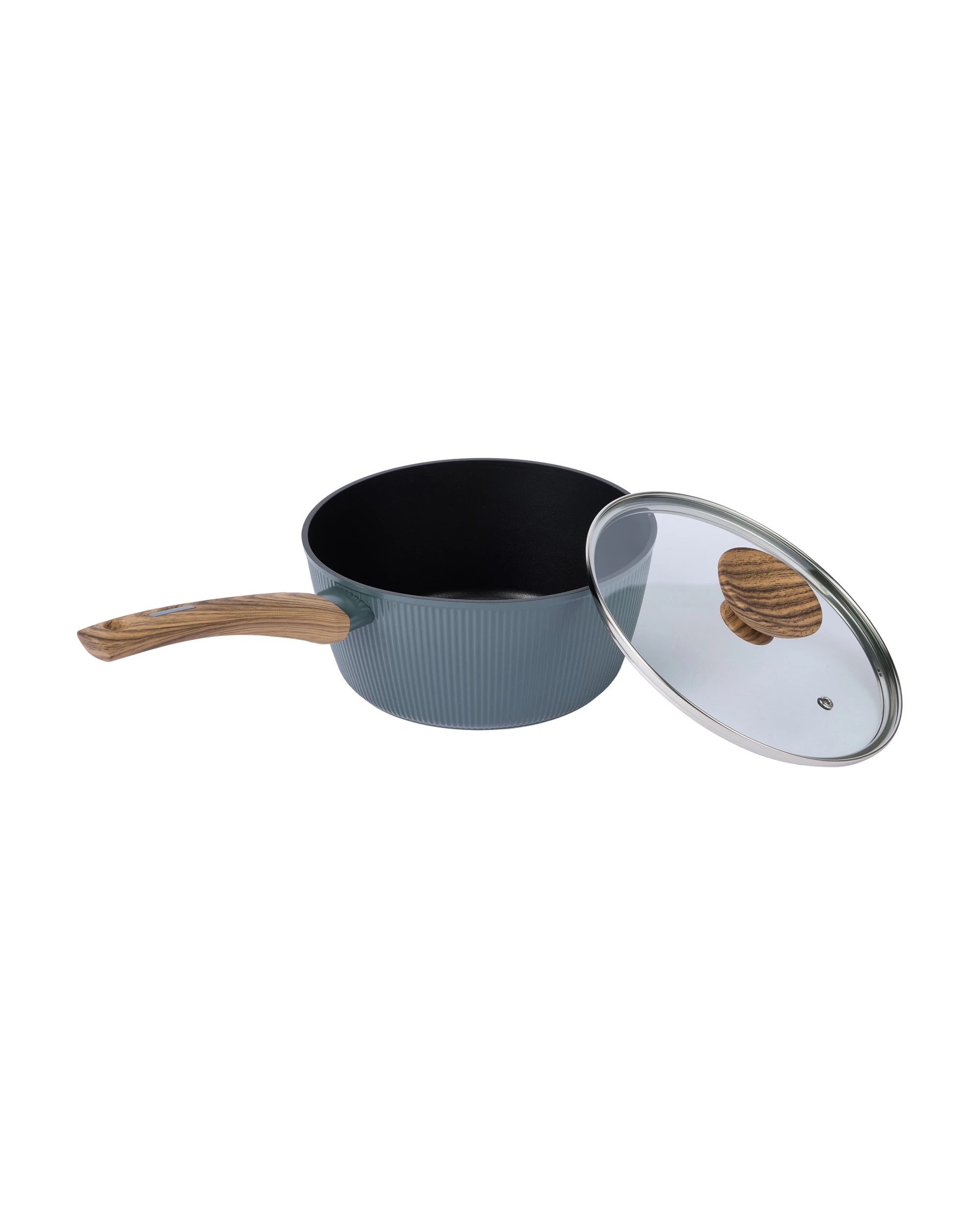 2 20cm Linear Wood Look Saucepan, 2 of 6