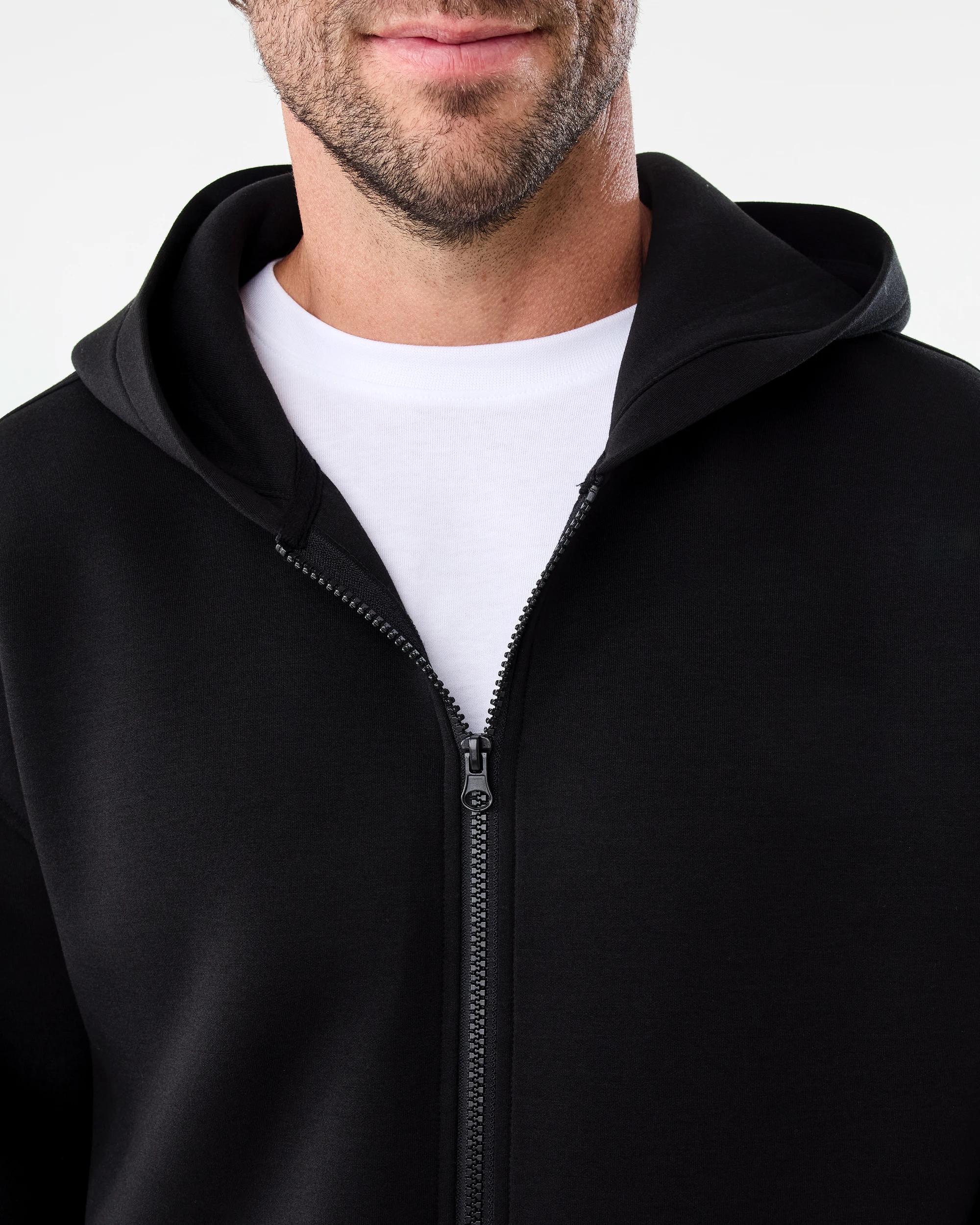 6 Oversized Scuba Zip Through Sweatshirt Black, 6 of 8