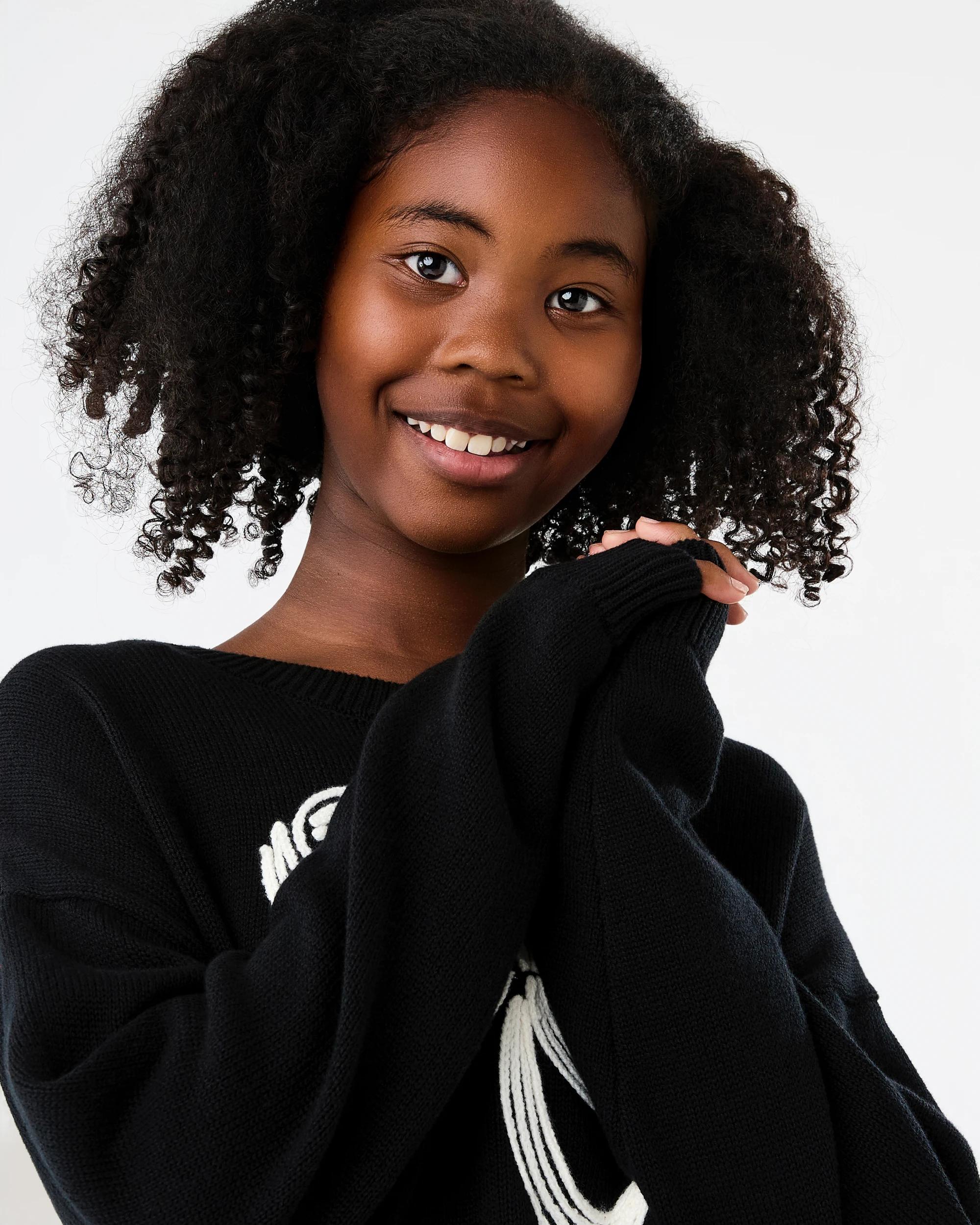 6 Cotton Jacquard Knit Sweatshirt Black, 6 of 8