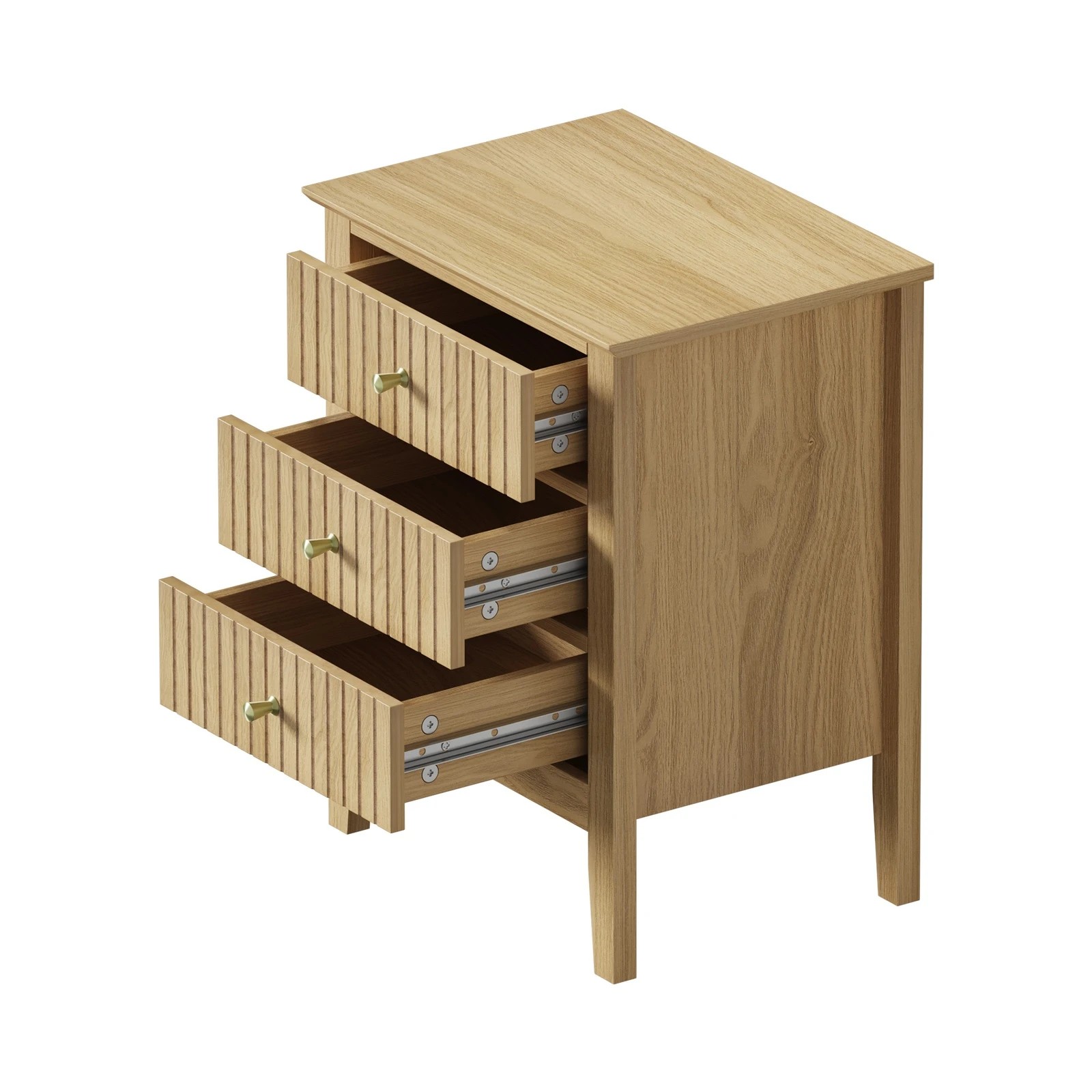 8 Oikiture Bedside Tables Set of 2 Side End Storage Furniture Nightstand - Natural, 8 of 9