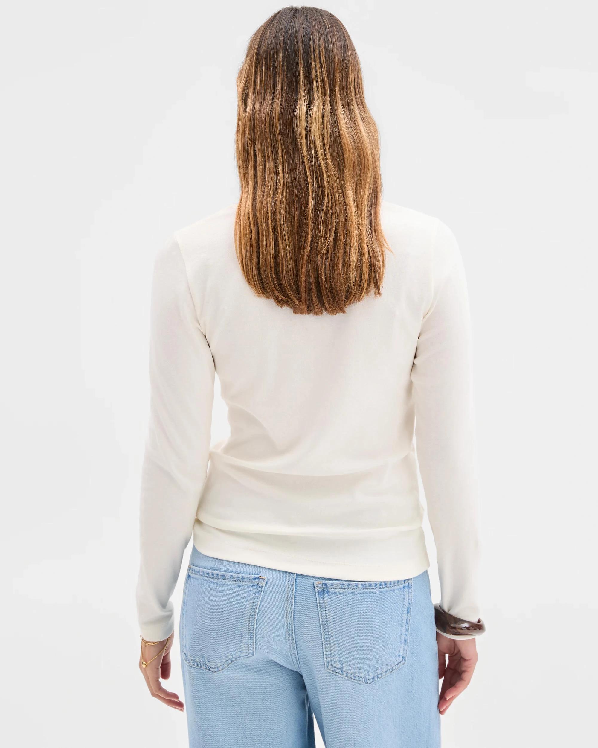 6 Target Woman Soft Touch Long Sleeve T-Shirt CLOUD DANCER, 6 of 6