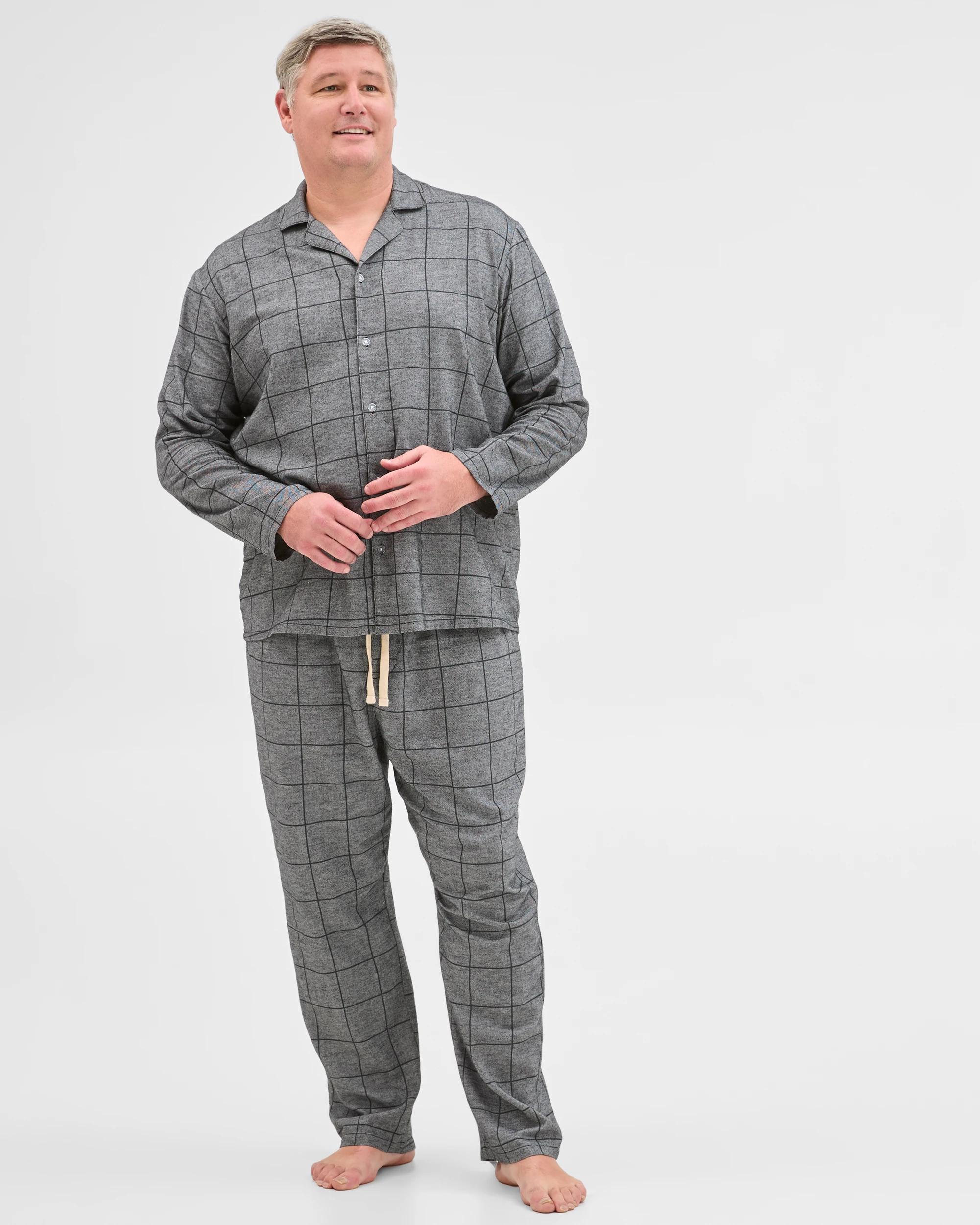 1 Target Man Plus Plus Size Flannelette Pyjama Set CHARCOAL, 1 of 7
