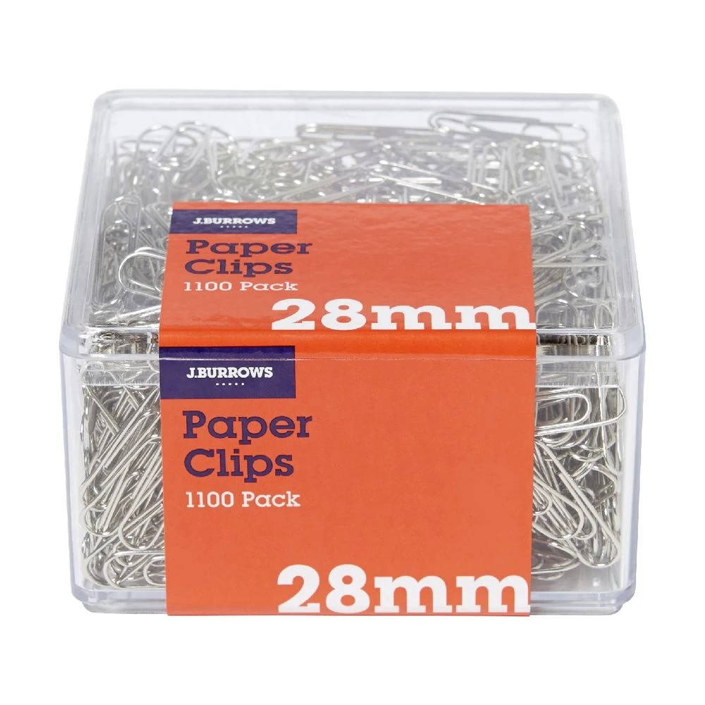 3 J.Burrows 28mm Paper Clips Silver 1100 Pack, 3 of 3