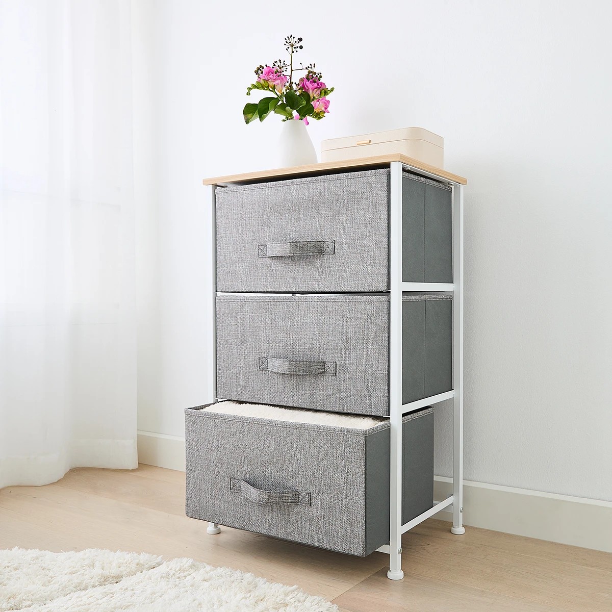 1 3 Drawer Chest - Grey, 1 of 9