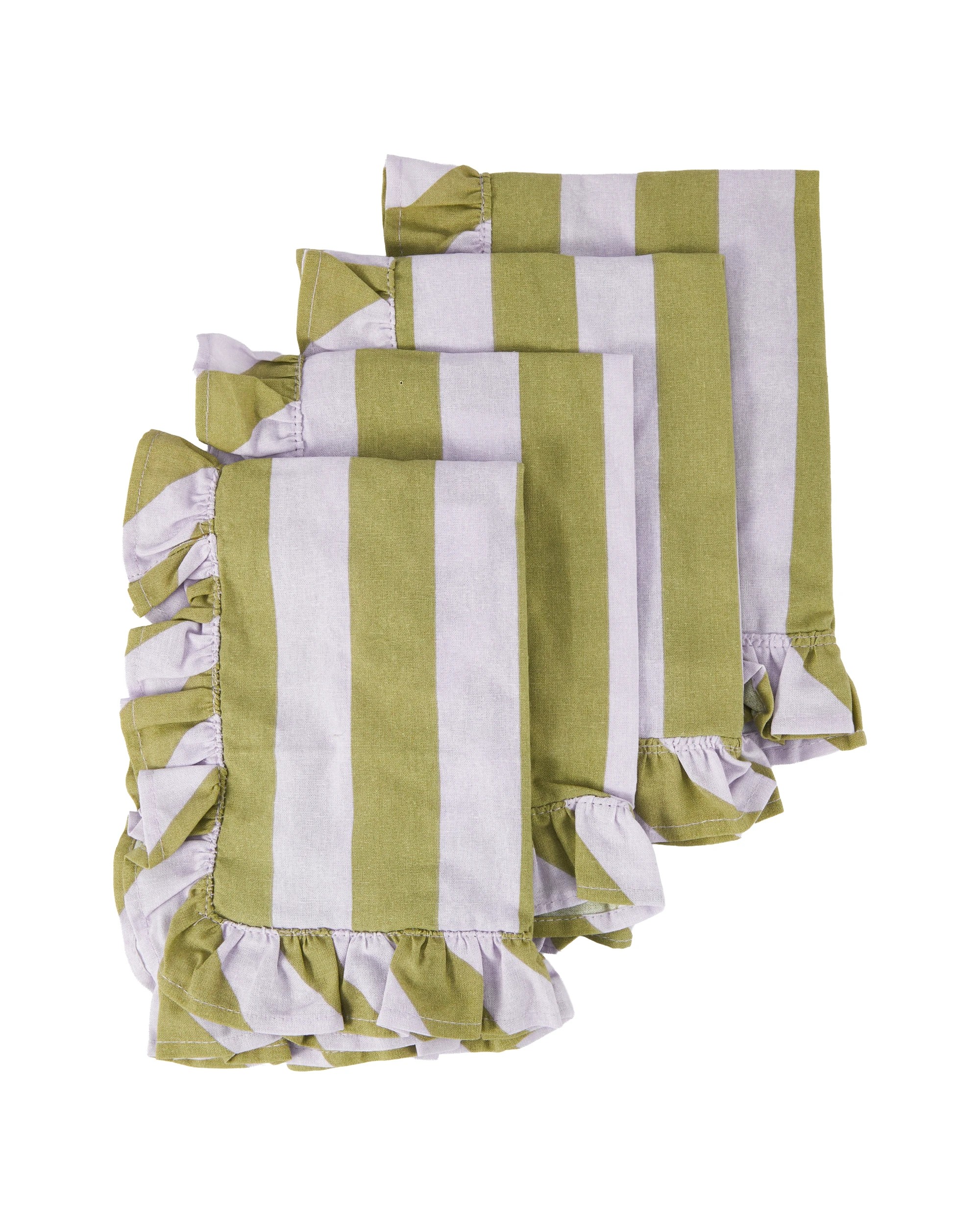 1 4 Pack Stripe Ruffle Napkins, 1 of 4