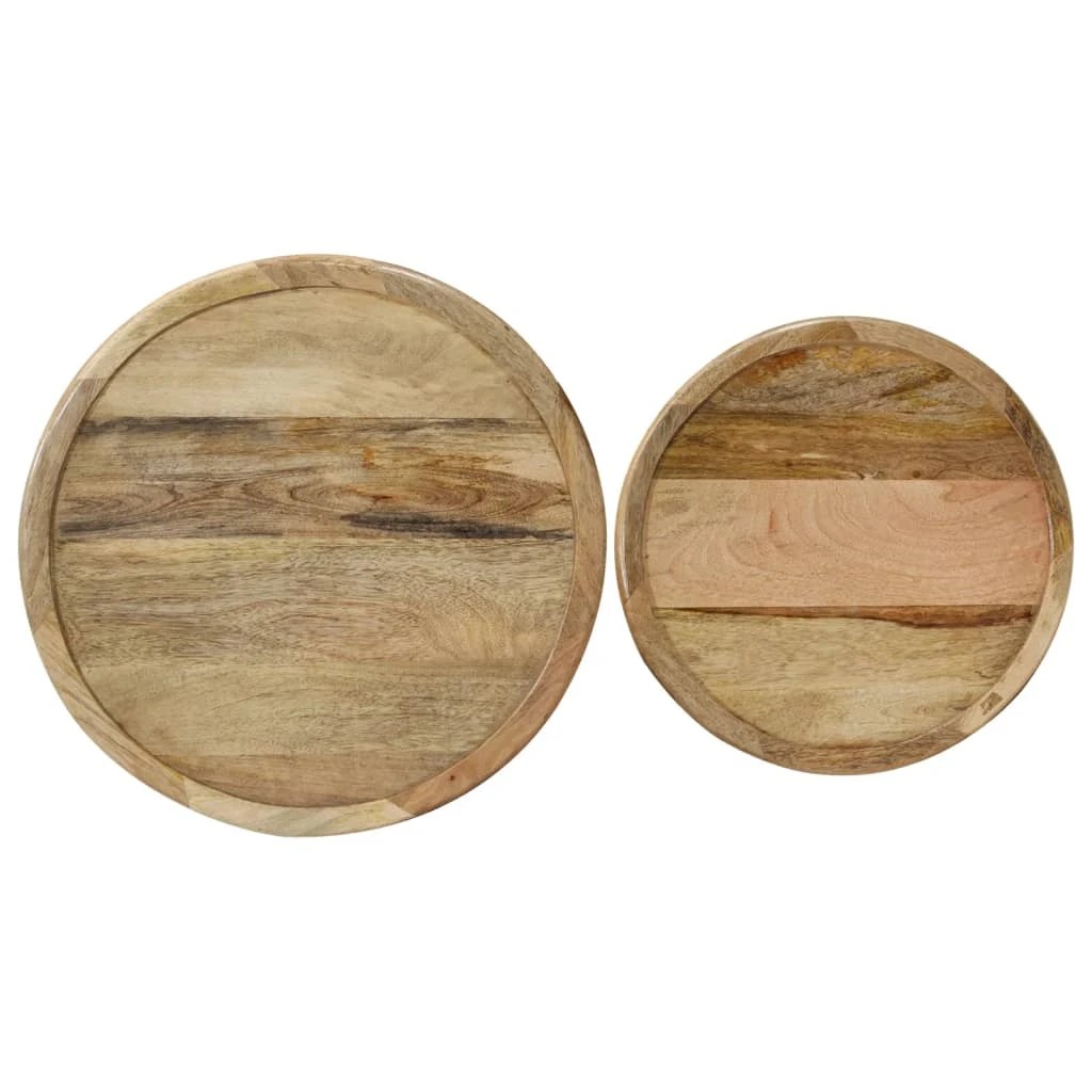 4 Vidaxl 2 Piece Coffee Table Set Solid Wood Mango - Brown, 4 of 10