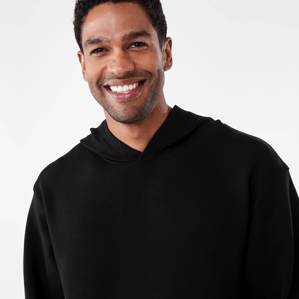 4 Active Mens Relaxed Scuba Hoodie BLACK, 4 of 5