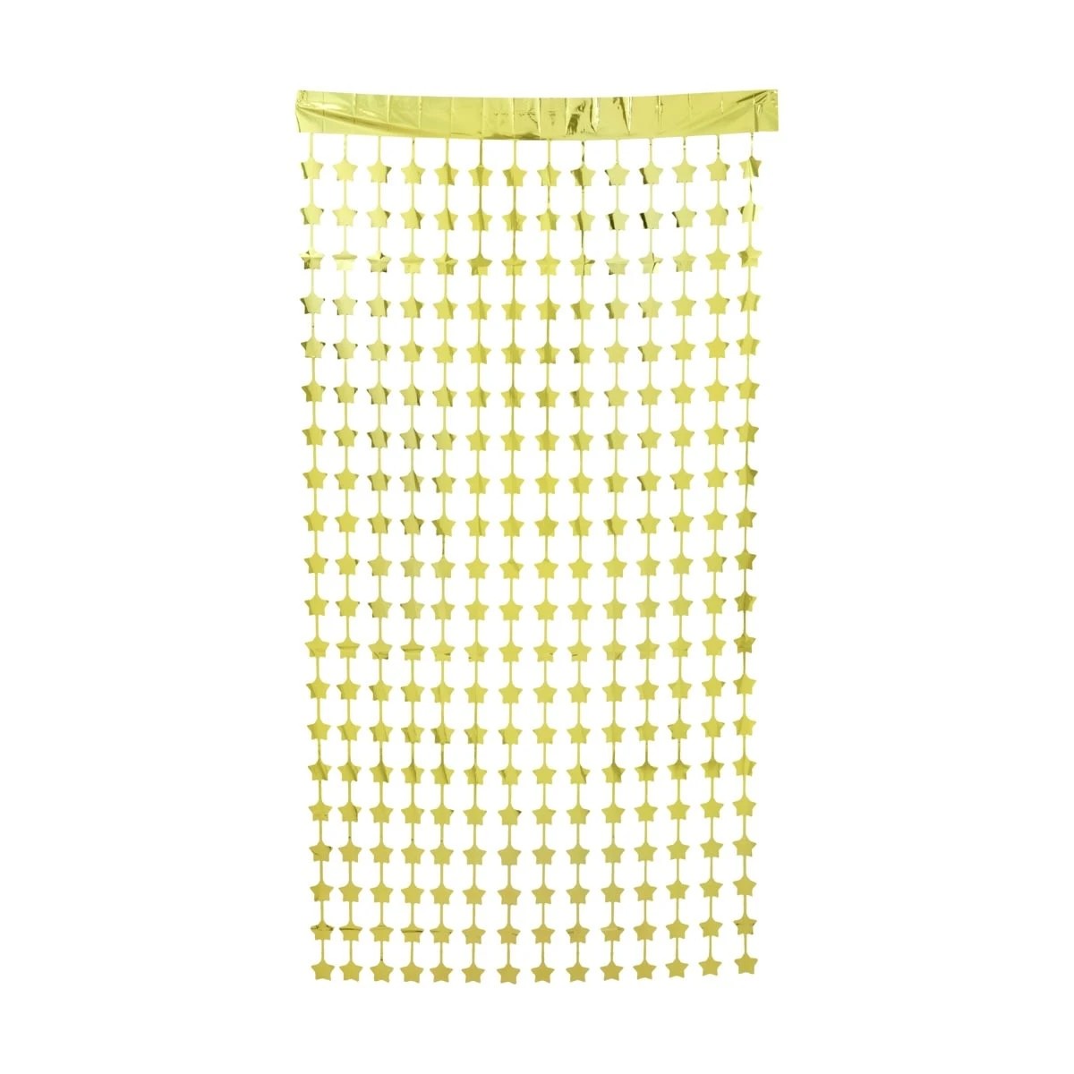 1 Gold Look Star Foil Curtain, 1 of 4