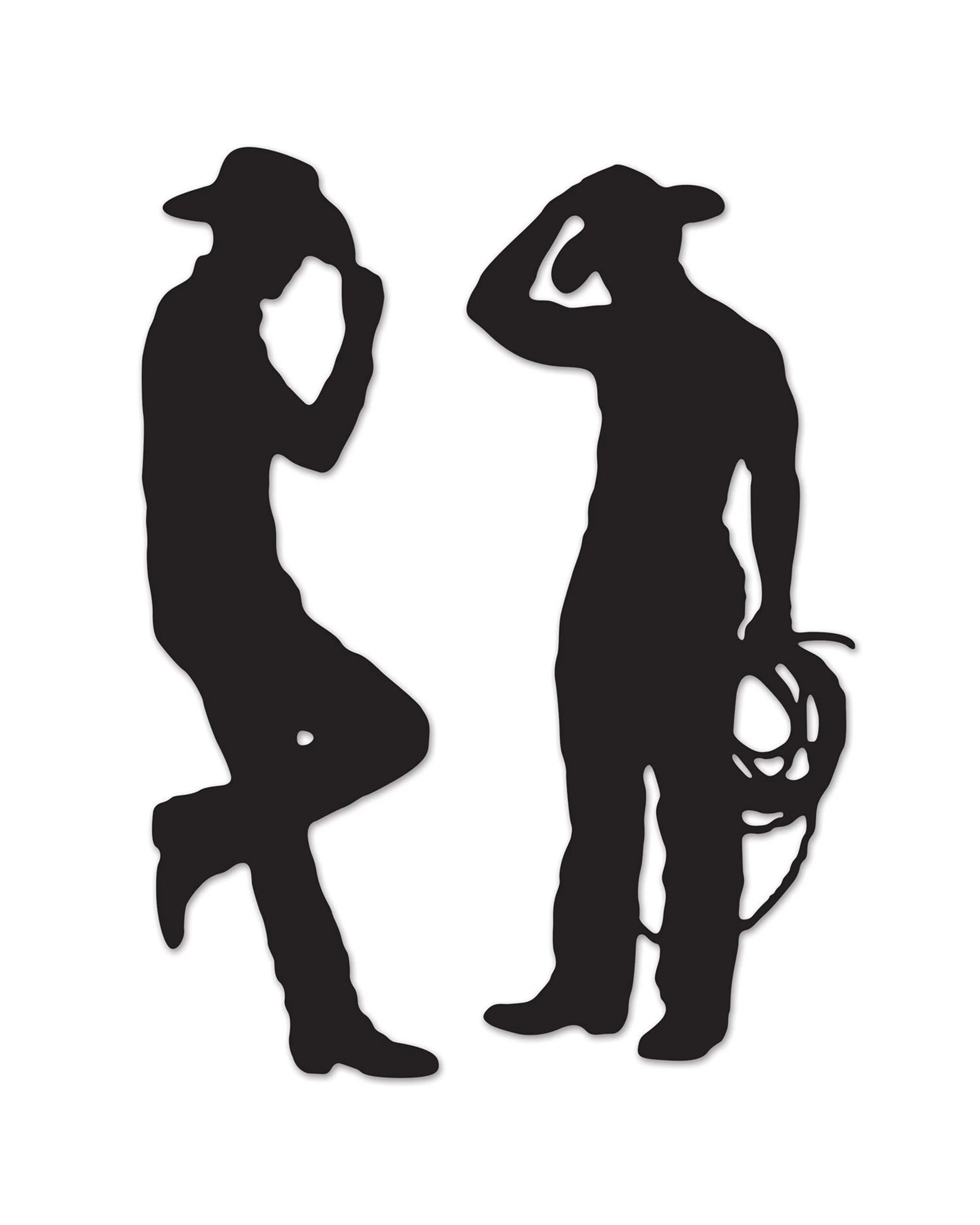 1 Beistle Cowboy Silhouettes Cutout  Wall Decorations Set of 2, 1 of 1