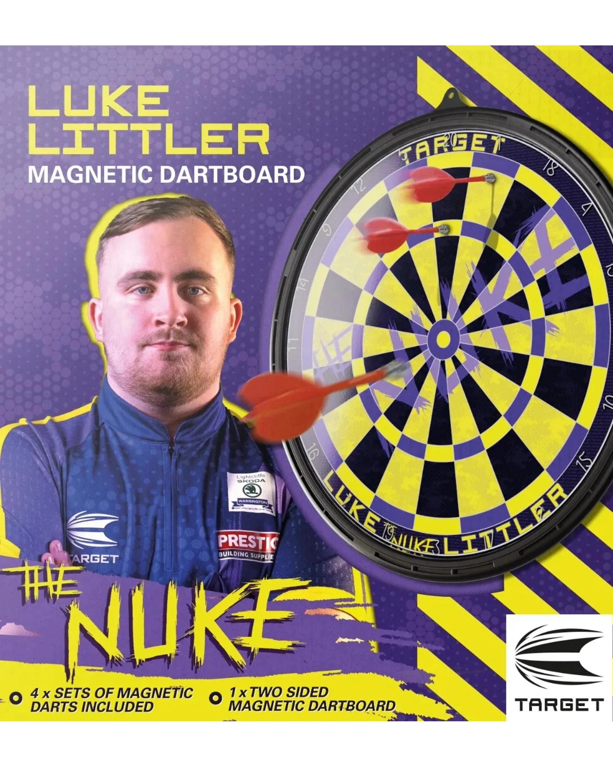 2 Target Luke 'The Nuke' Littler Magnetic Dart Board Set With Darts, 2 of 7