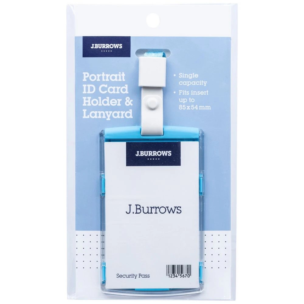 1 J.Burrows ID Holder with Lanyard Portrait Blue, 1 of 3