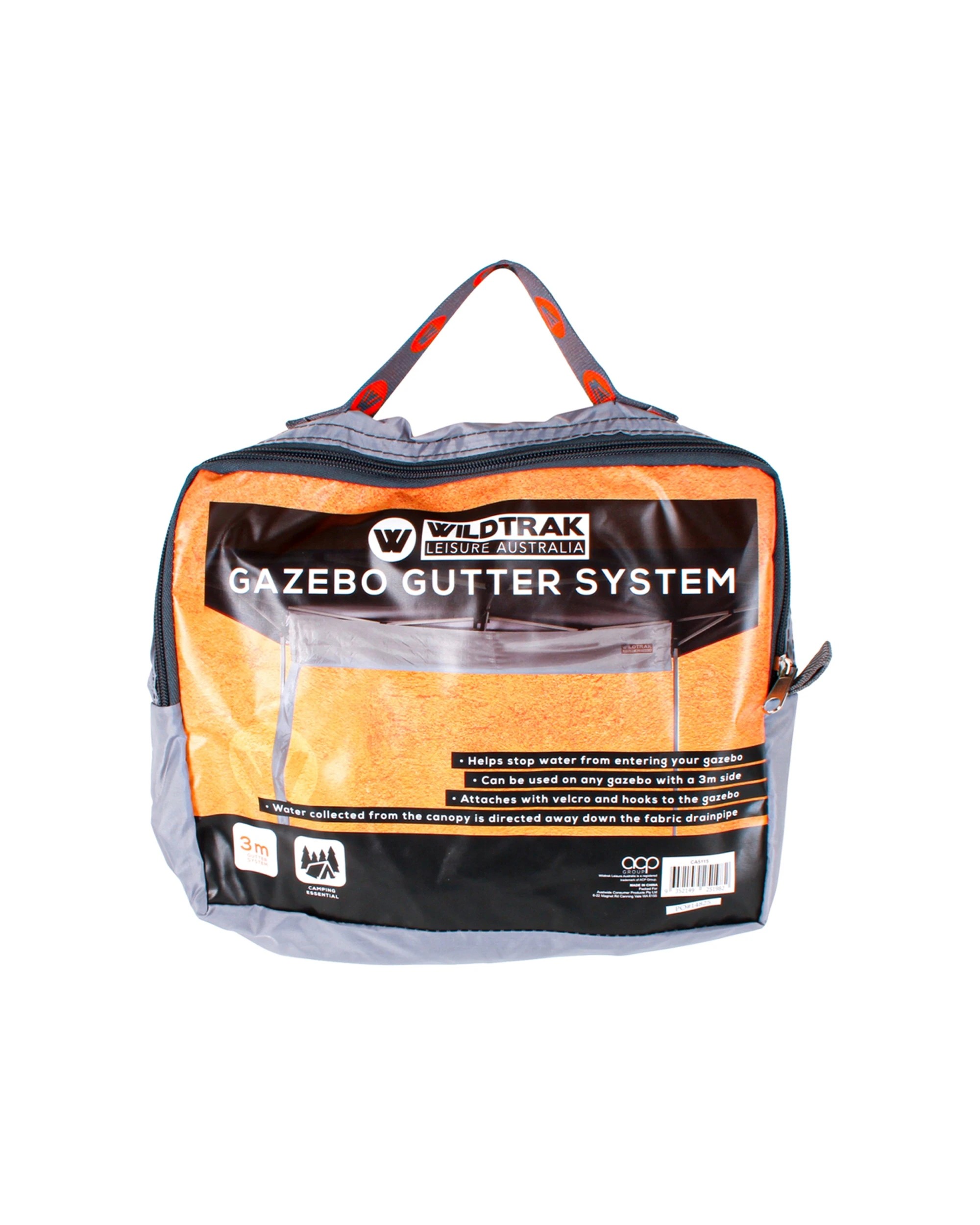 2 Wildtrak Gutter 3.0 Accessory For 3m Gazebo Built-In Drainpipe PVC Universal Fit - Grey, 2 of 3