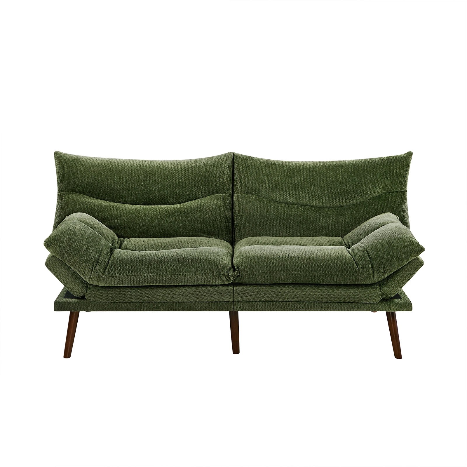 7 Oikiture 3 Seater Sofa Bed Lounge Futon Chenille - Green, 7 of 8