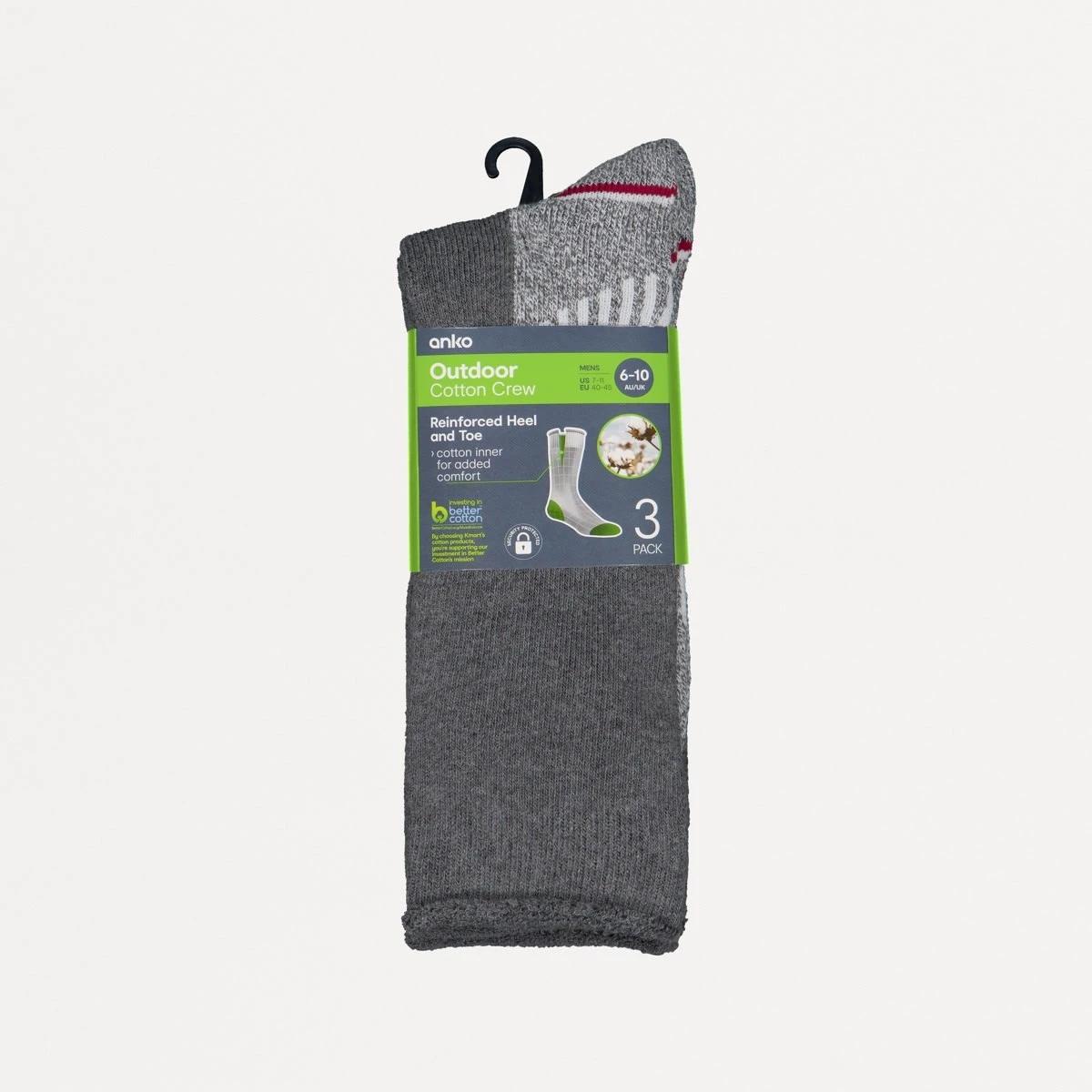 3 3 Pack Extreme Adventure Socks CHARRED MARLE, RED, 3 of 3