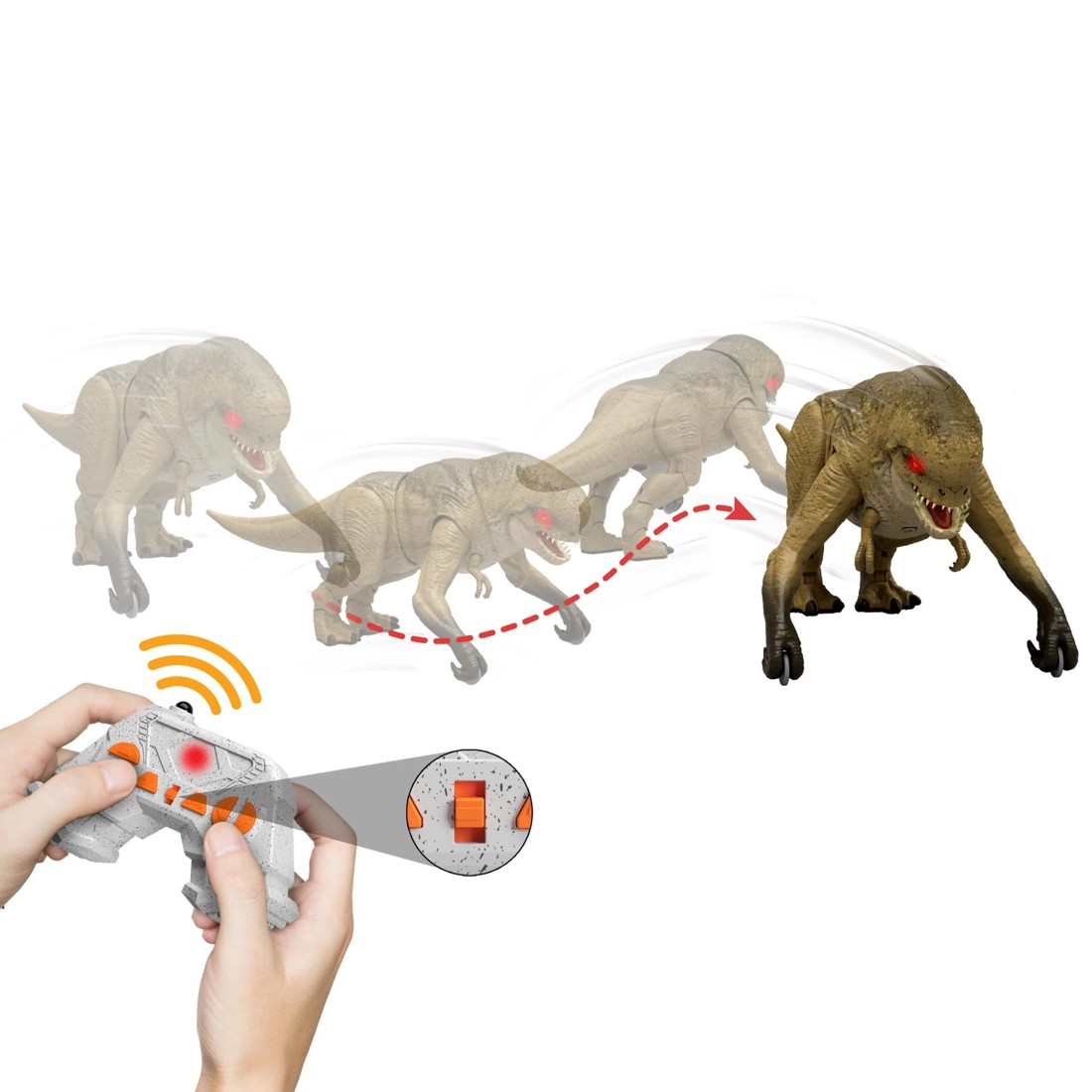 4 Jurassic World Rebirth Track 'N Chomp Distortus Rex & Vehicle, 4 of 6