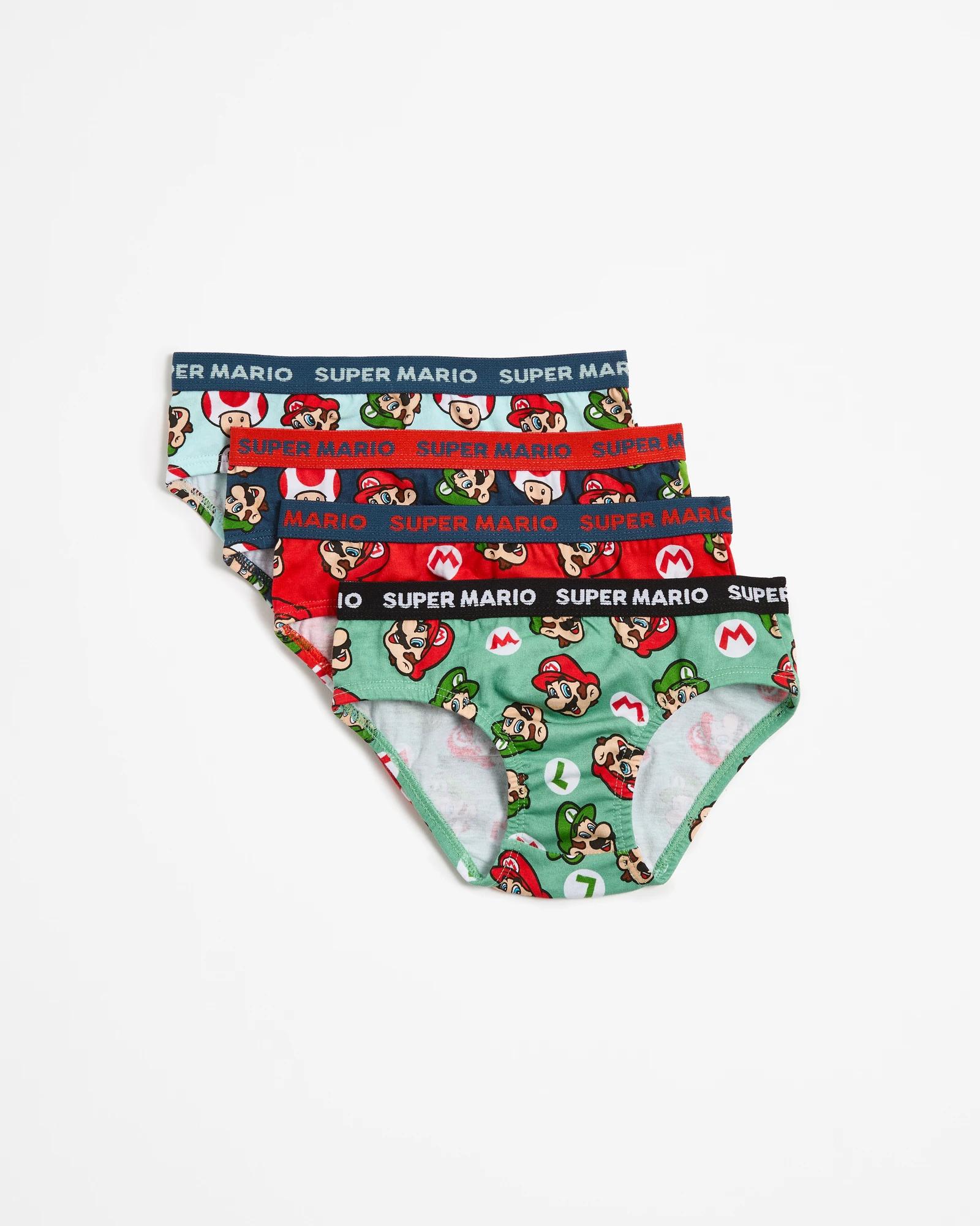 1 Super Mario Boys' 4-pack Cotton-rich Briefs — Size 2-3, Multi Print SUPER MARIO, 1 of 2