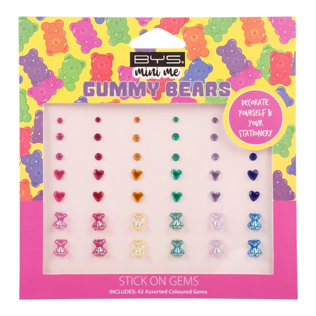 1 BYS Mini Me 42 Pack Stick On Gems - Gummy Bears, 1 of 2