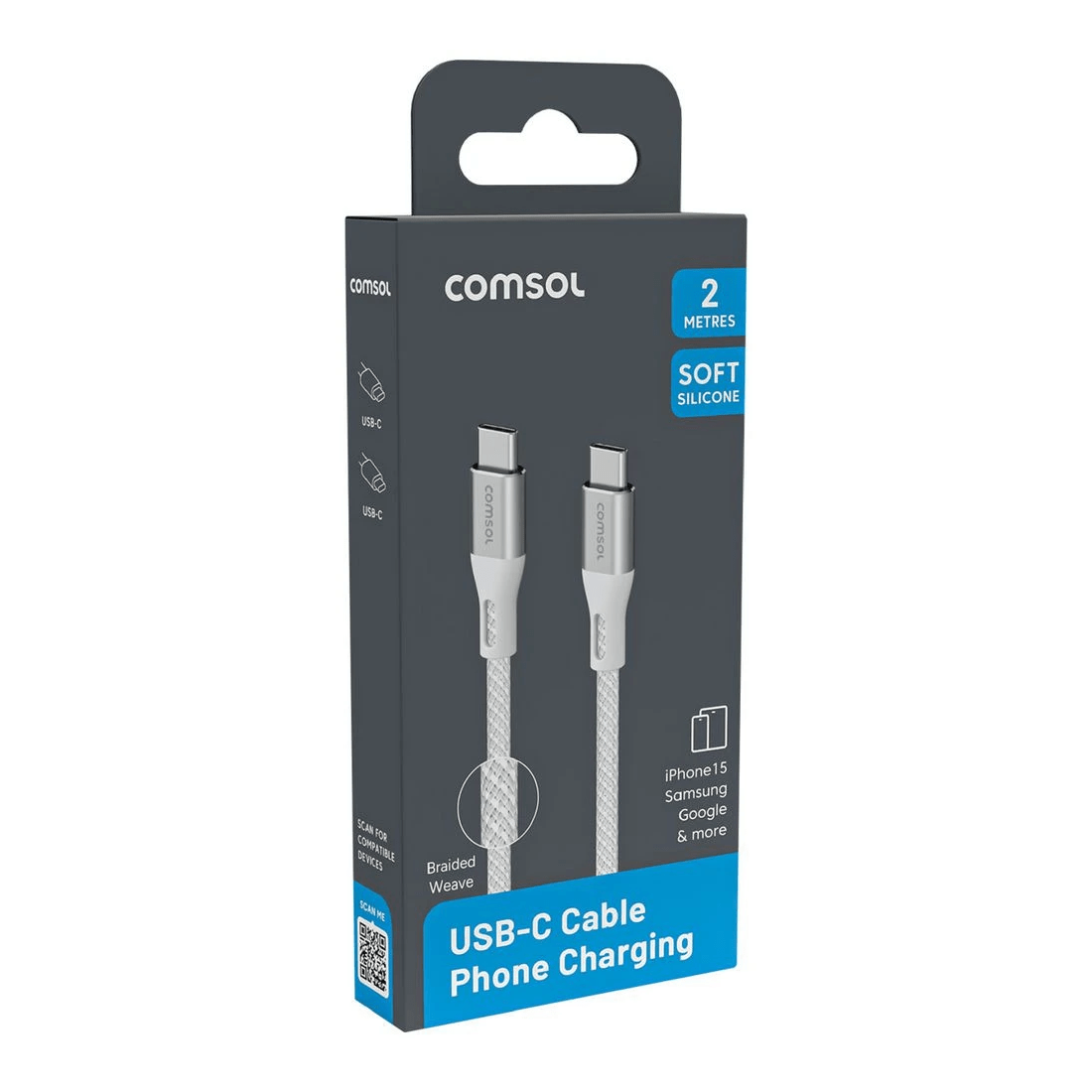 2 Comsol USB-C Cable 2m White, 2 of 4