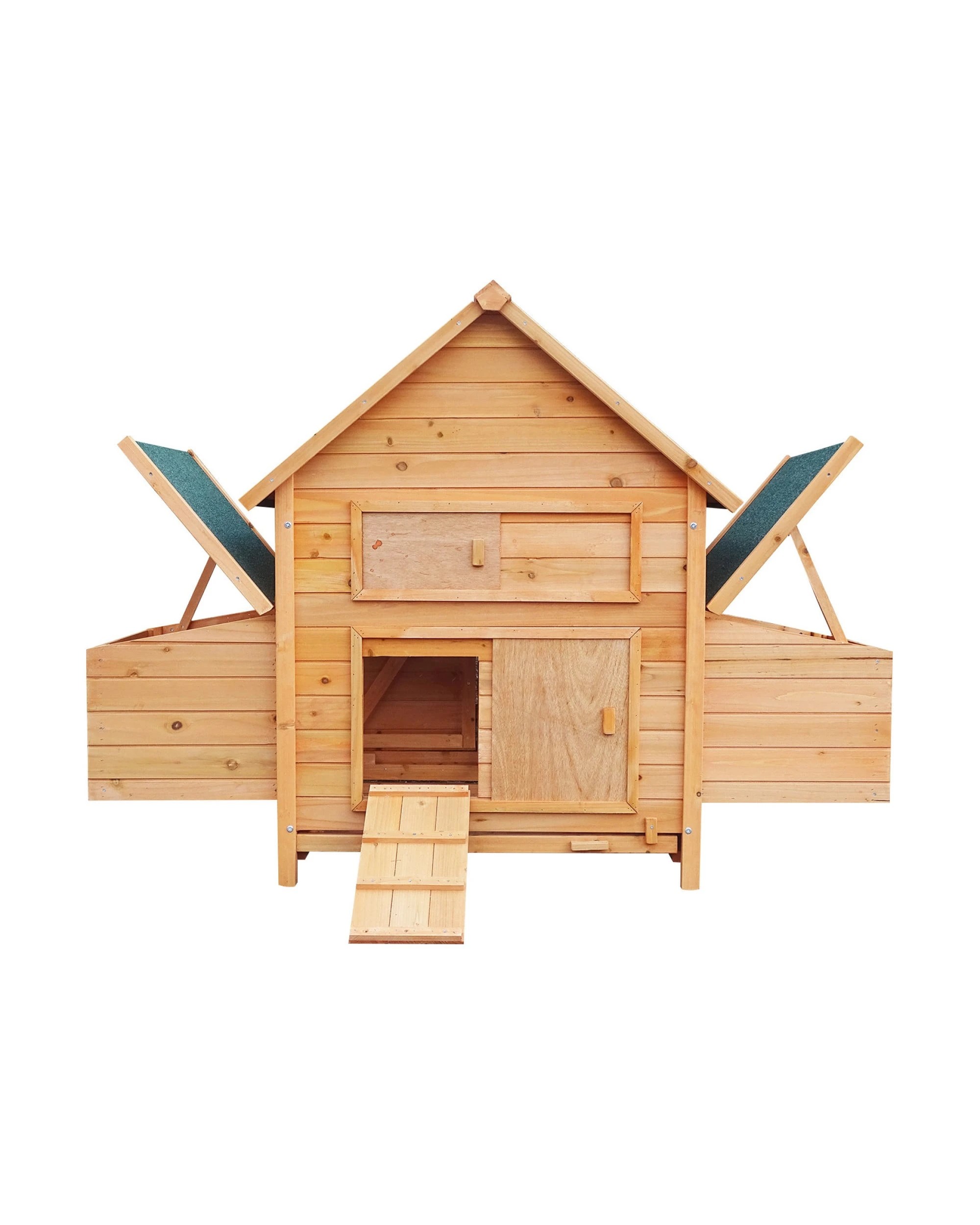 4 Furtastic Wooden Chicken Coop and Rabbit Hutch With Ramp and Nesting Boxes - Brown, 4 of 9