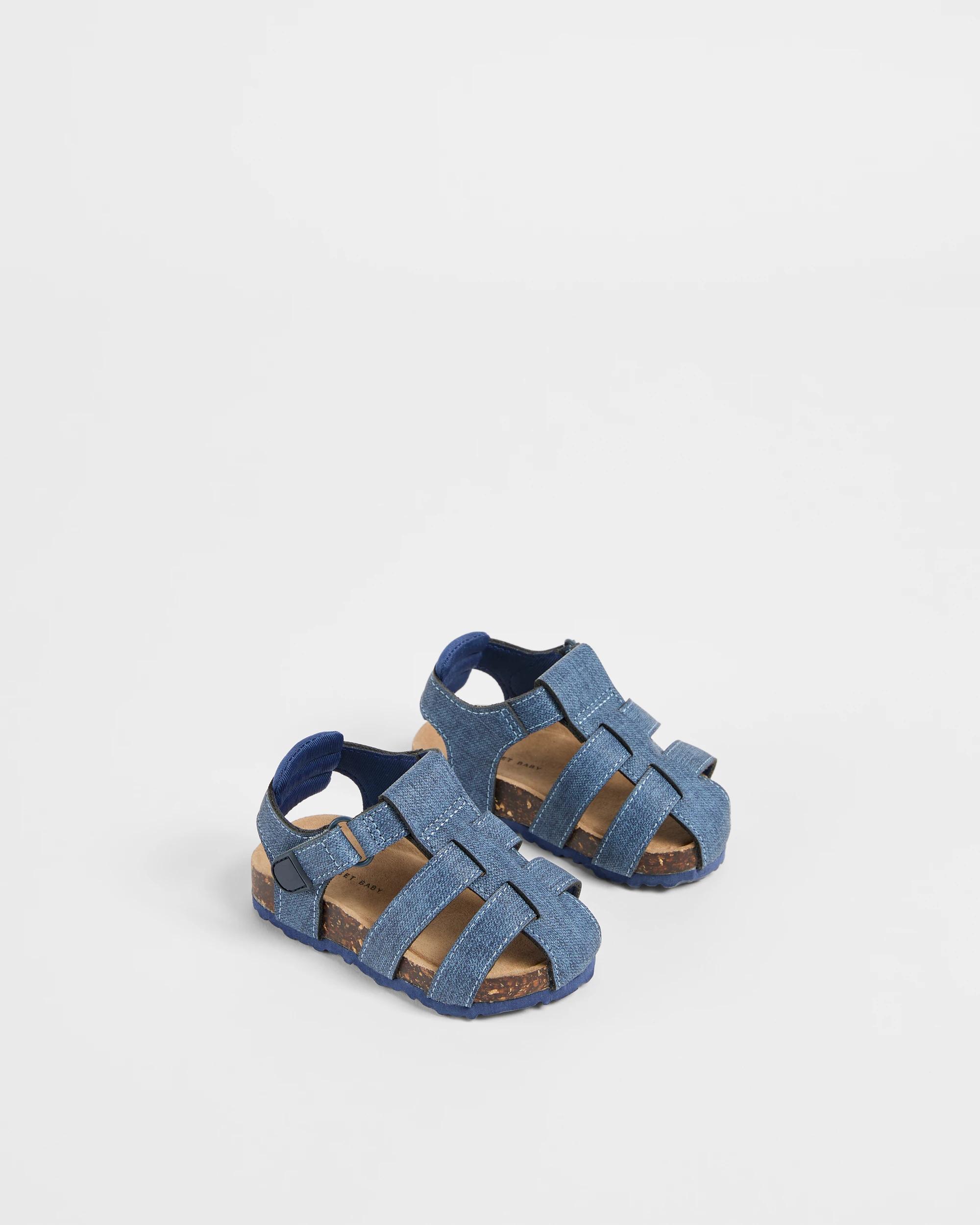 2 Target Baby Boy First Walker Caged Moulded Cork Sandal NAVY, 2 of 3