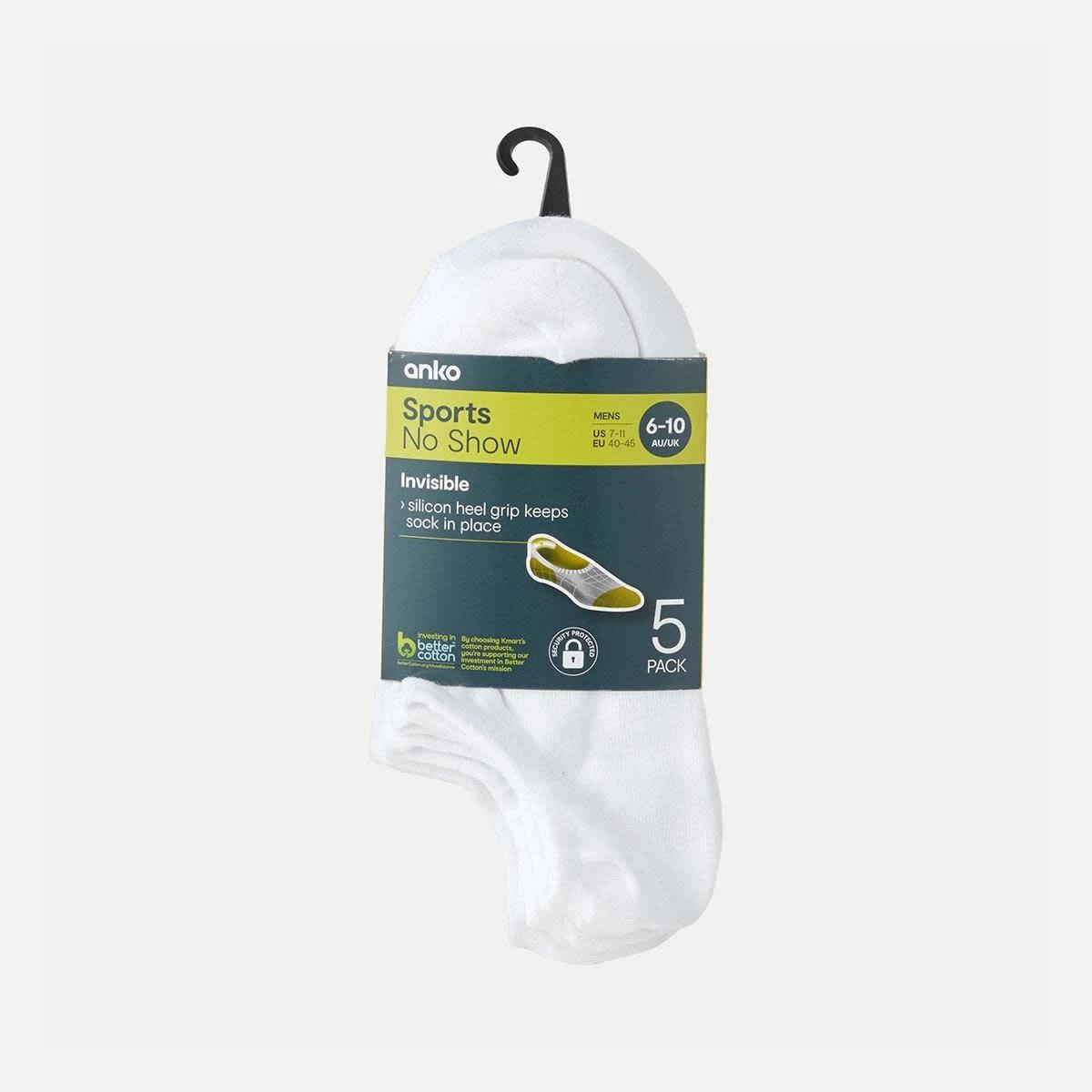 3 5 Pack No Show Sports Socks WHITE, 3 of 3