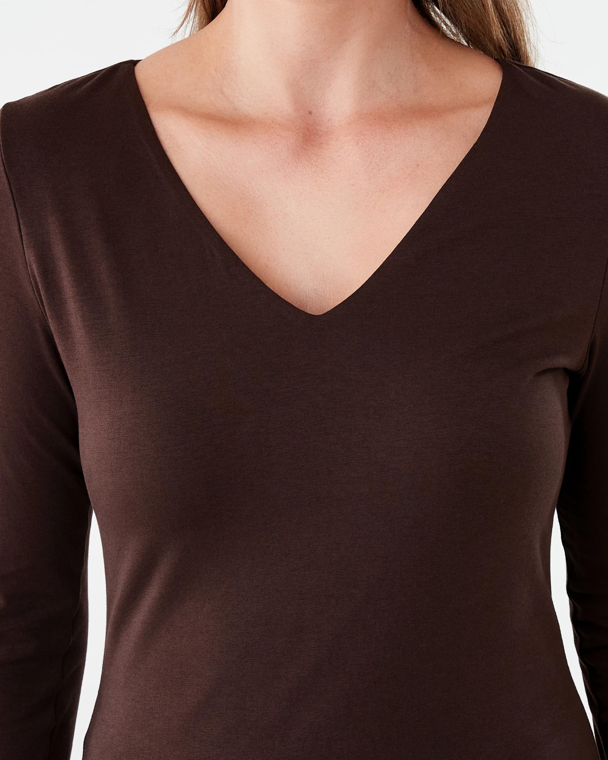 5 Long Sleeve V-Neck Top Melt Brown, 5 of 5