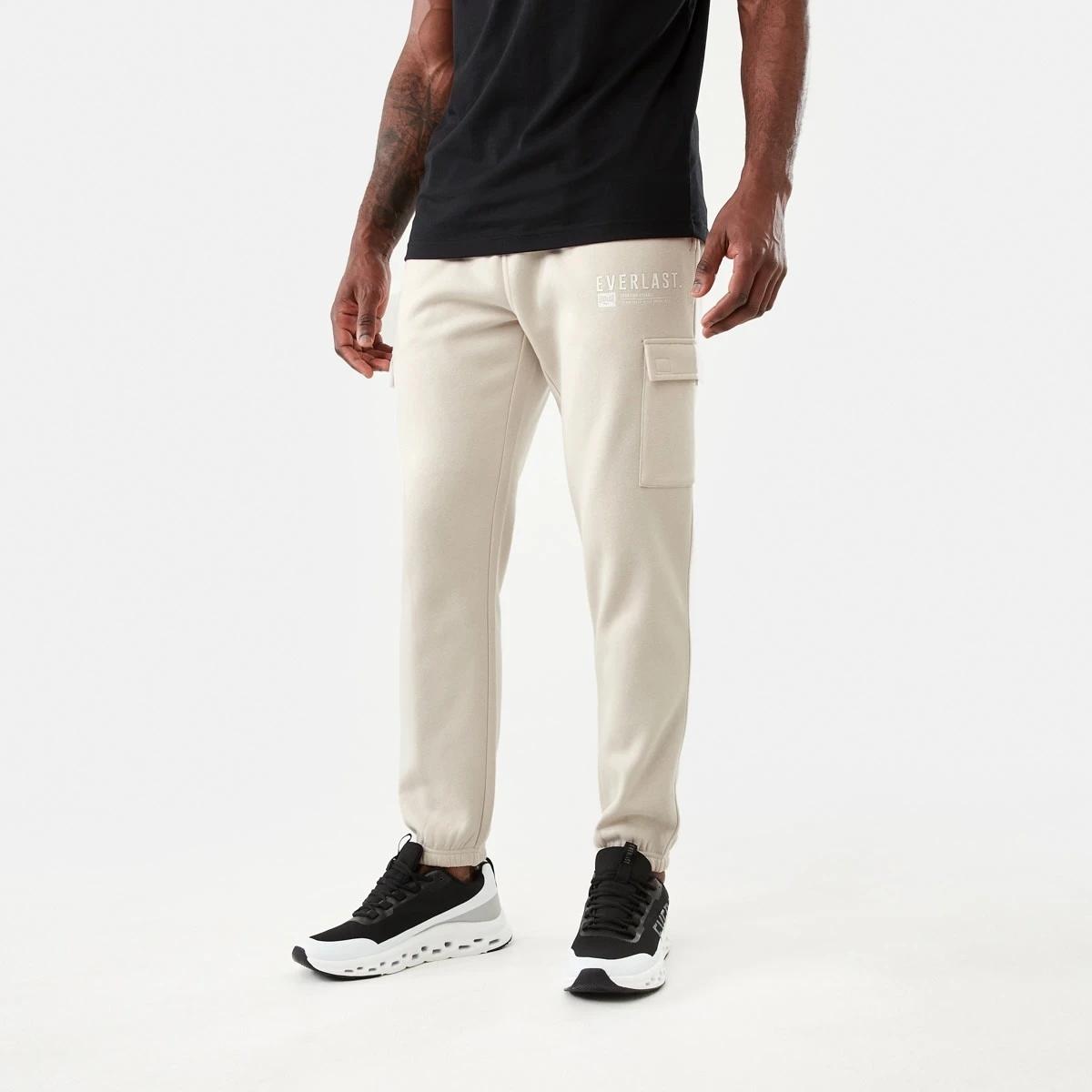 2 Everlast Mens Cargo Trackpants Lightstone, 2 of 8