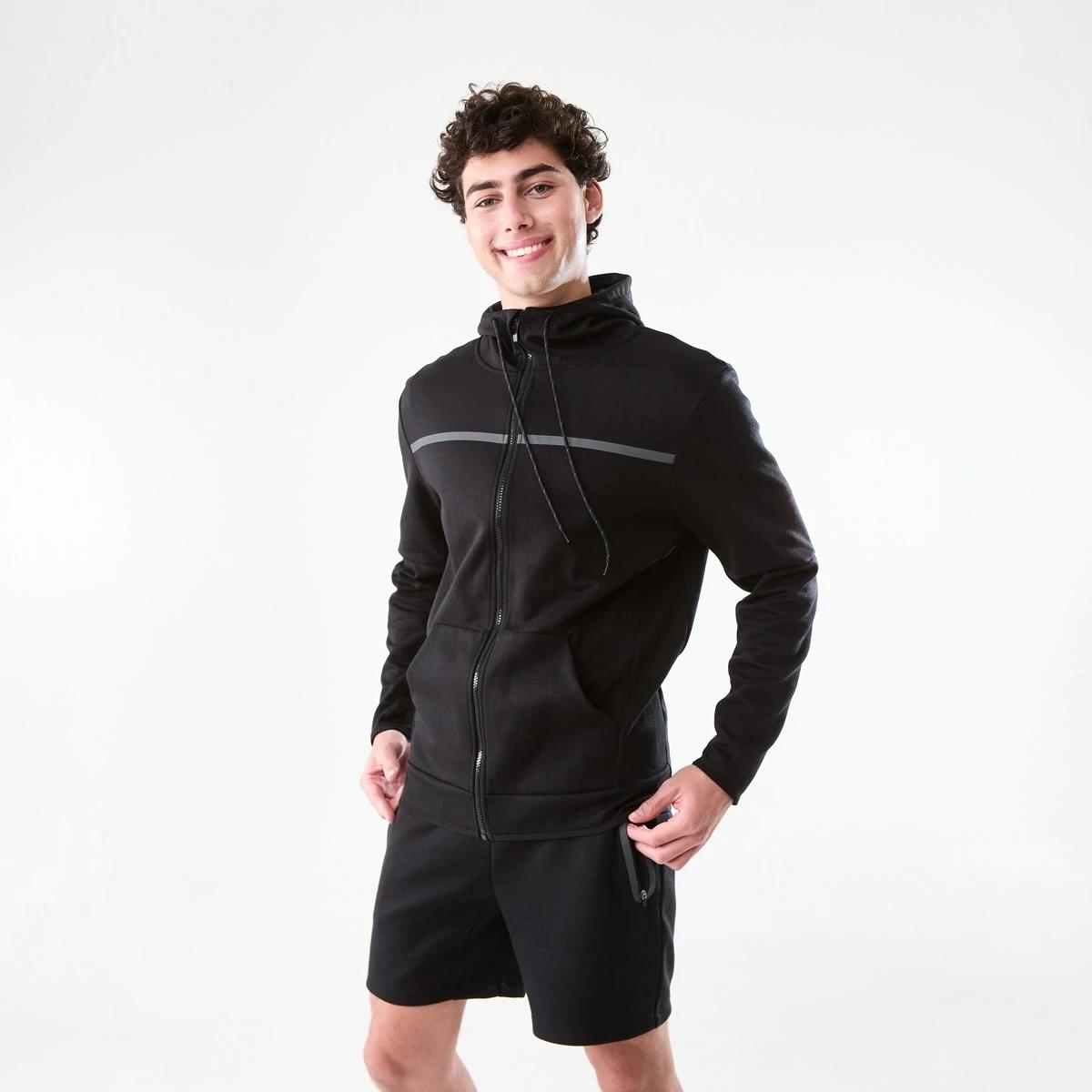 3 Active Mens Sports Hoodie BLACK, 3 of 9