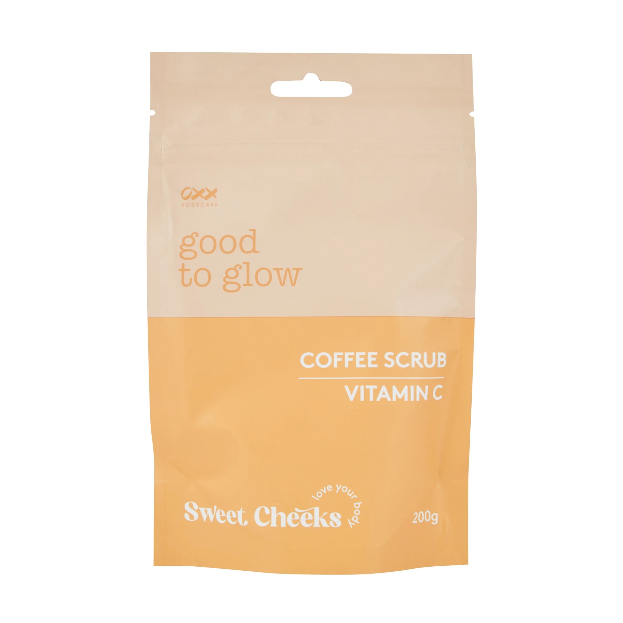 1 OXX Bodycare Good to Glow Sweet Cheeks Coffee Scrub 200g - Vitamin C, 1 of 2