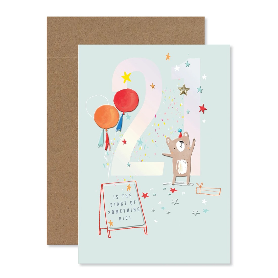 1 Connections from Hallmark 21st Birthday Card - Birthday Bear, 1 of 3