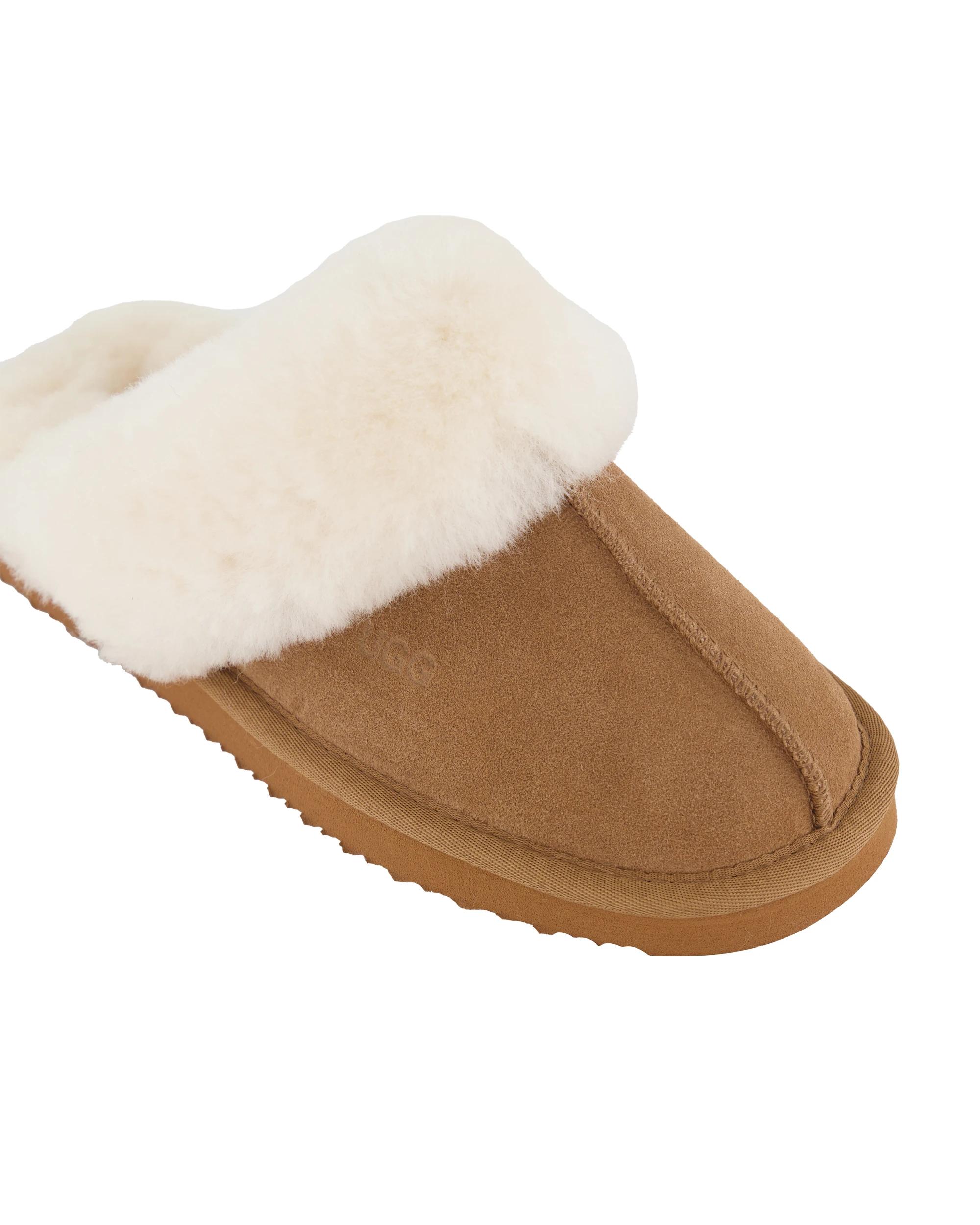 3 Sheepskin Elevated Scuffs Chestnut, 3 of 3