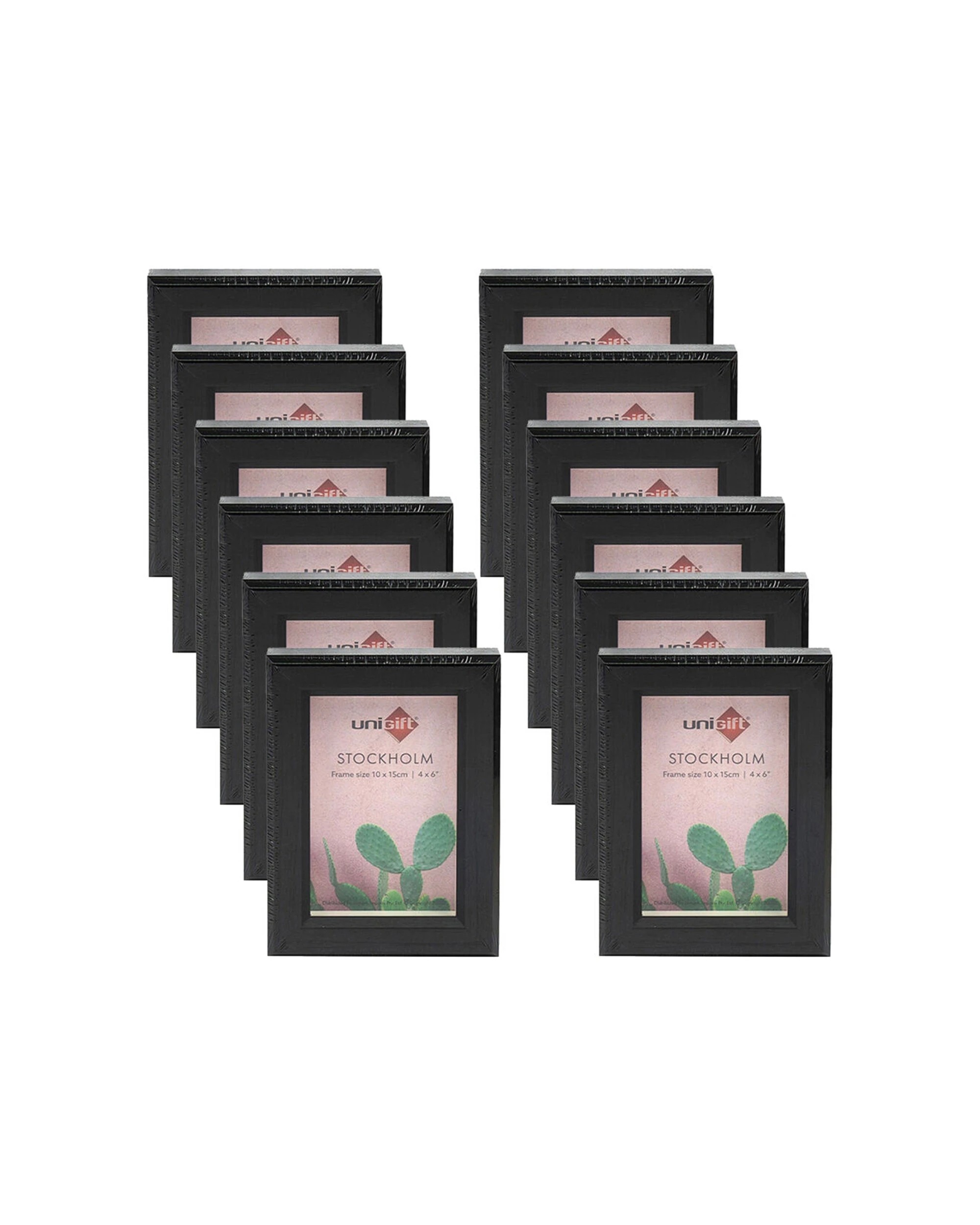 1 Unigift 12PK Stockholm Wooden Glass Decortiave Picture Photo Frame 4x6in/10x15cm - Brown, 1 of 1