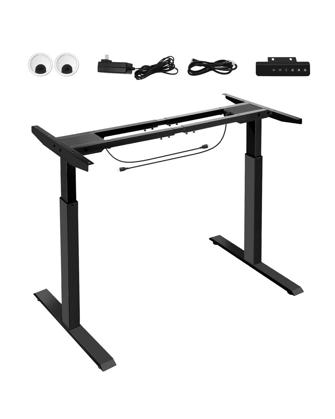 LUXSUITE Stand Up Desk Frame Electric Sit and Standup Table Base Legs ...