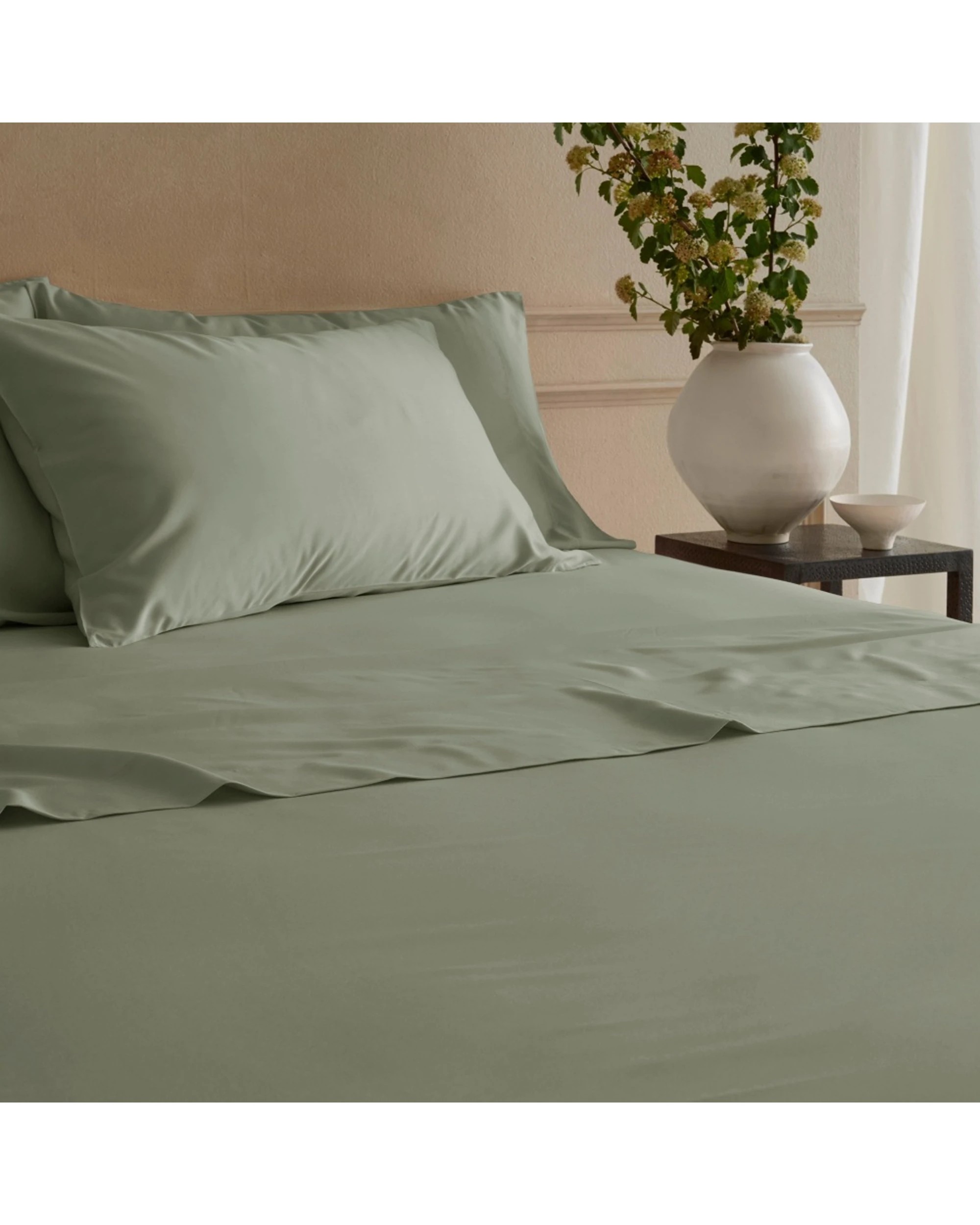 5 Bedding co Organic Bamboo Sheet Set Soft 350TC Sage - King Single Bed - Green, 5 of 6